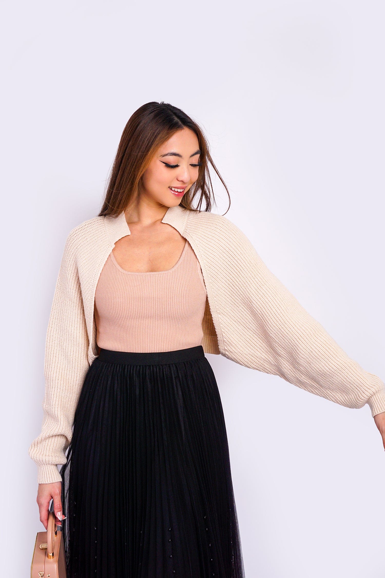 DCD JACKETS Cream  Knit Shrug