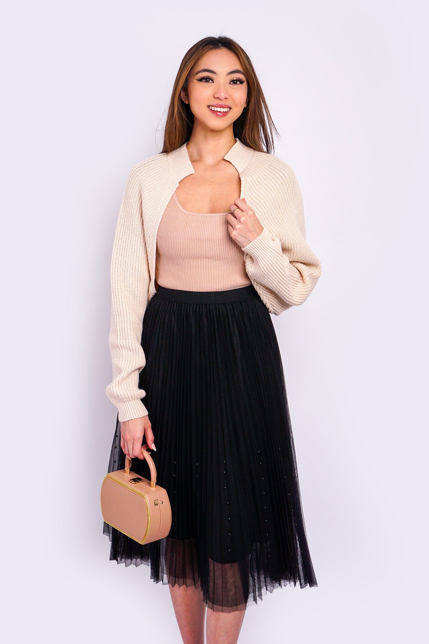 DCD JACKETS Cream  Knit Shrug