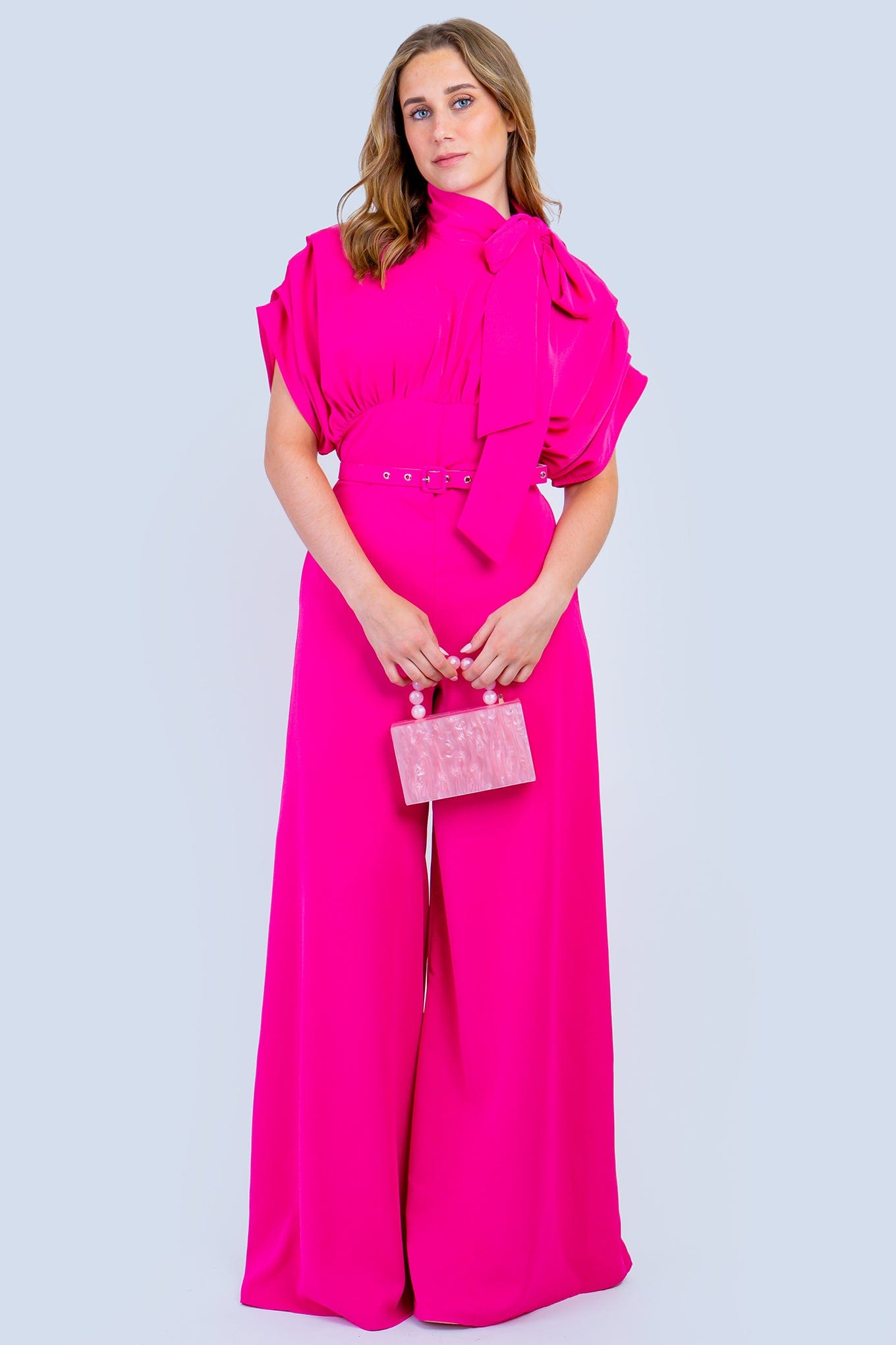 DCD JUMPSUITS Fuchsia Mock Empire Jumpsuit