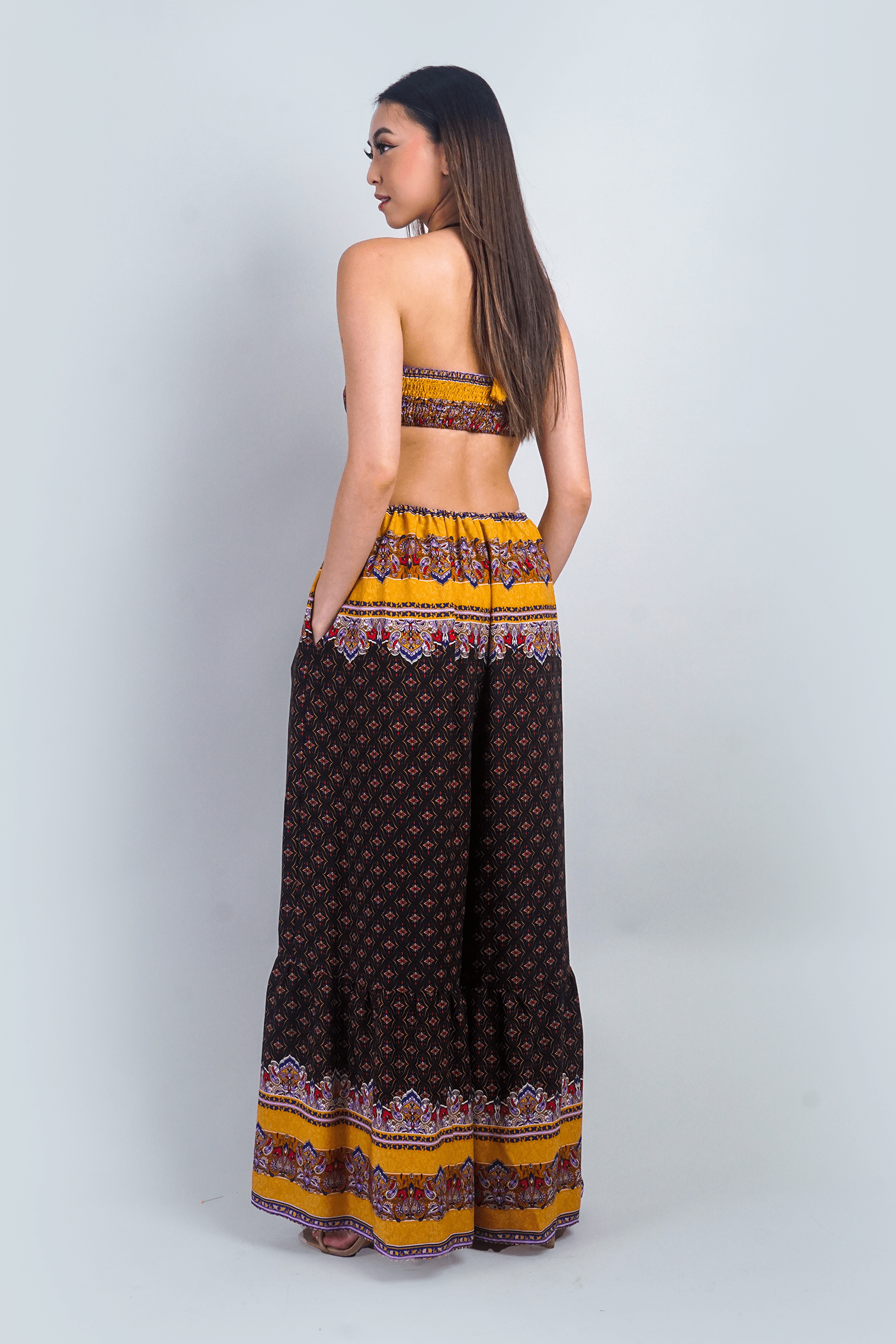 Fall Print Halter Jumpsuit Women s Clothing and Accessories Houston TX