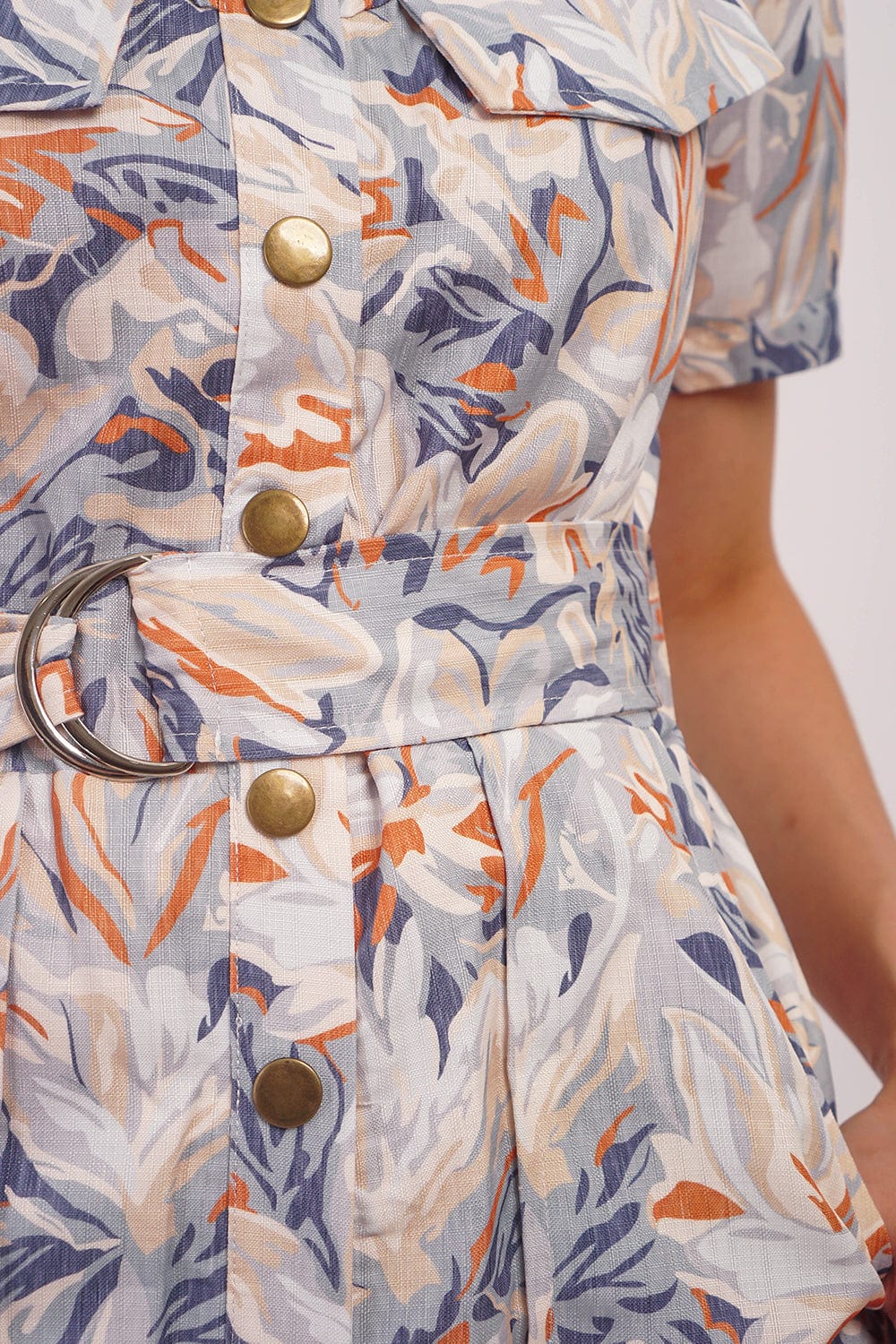 DCD Jumpsuits &amp; Rompers Floral Dusty Blue Jumpsuit