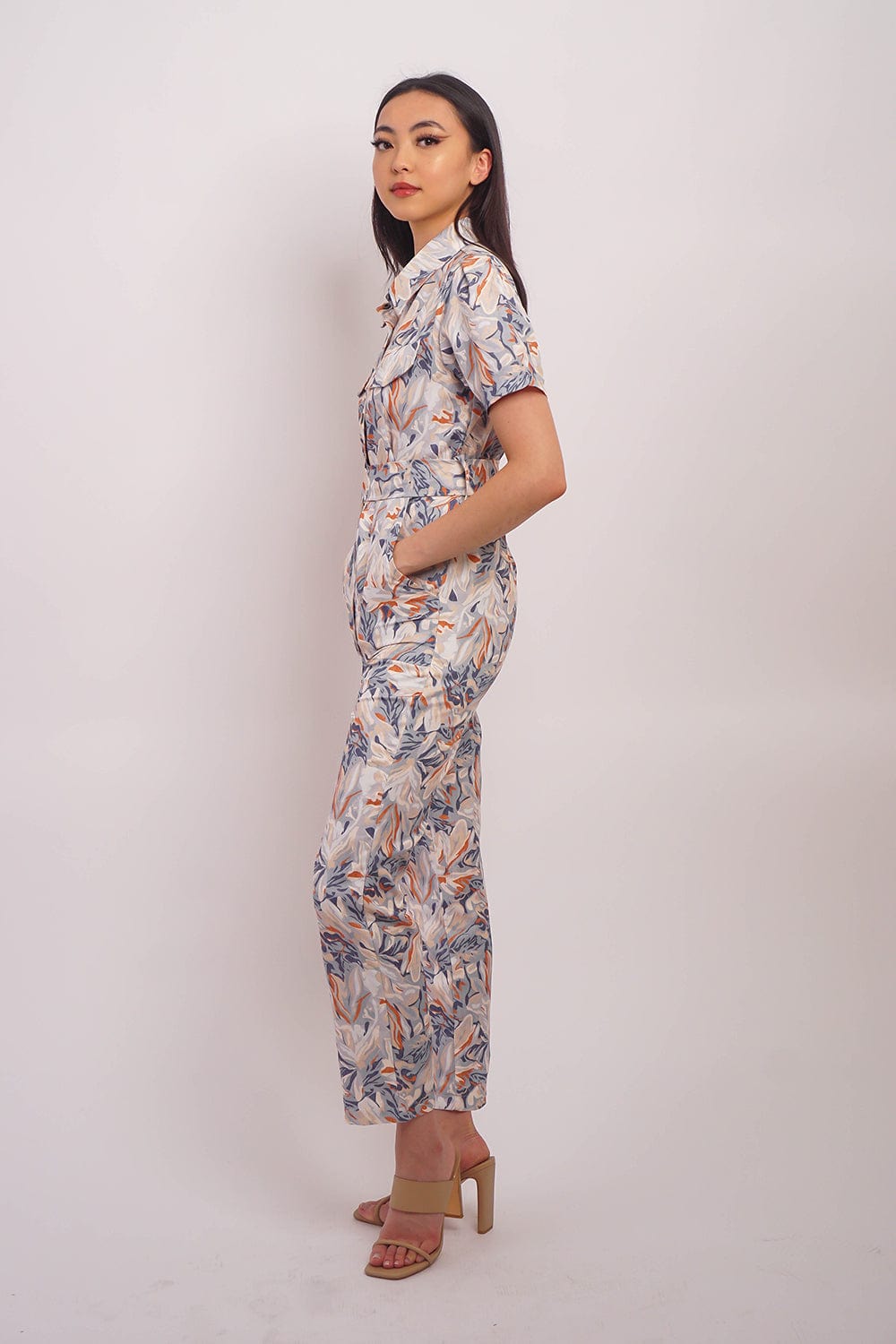 DCD Jumpsuits &amp; Rompers Floral Dusty Blue Jumpsuit