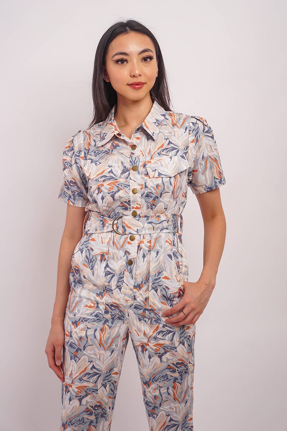 DCD Jumpsuits &amp; Rompers Floral Dusty Blue Jumpsuit