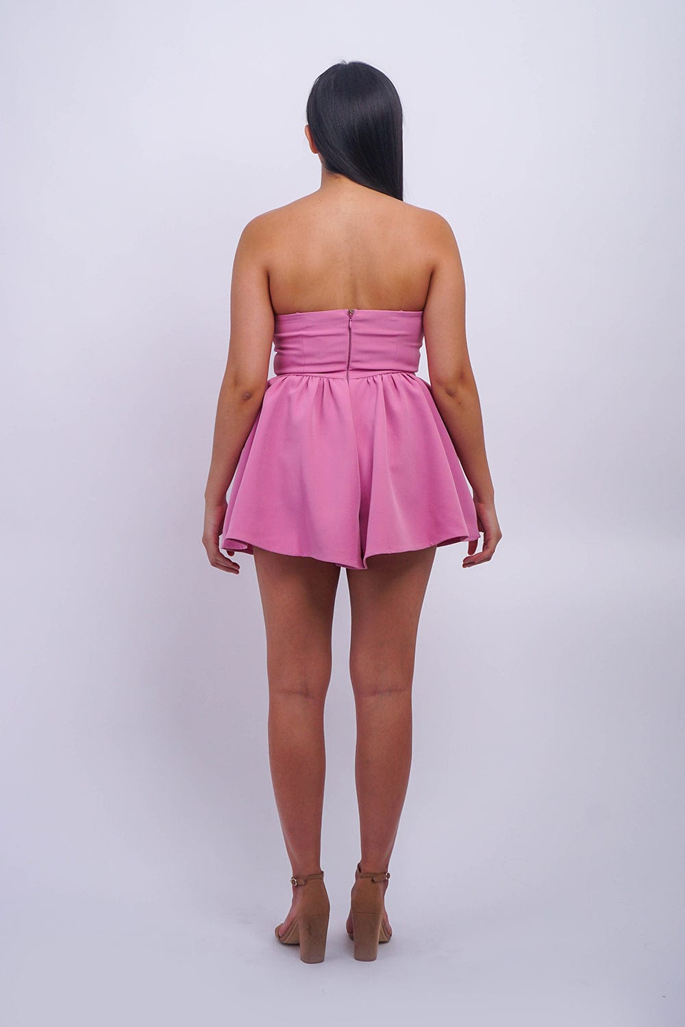 DCD JUMPSUITS & ROMPERS Sweet Pink Bow Strapless Romper
