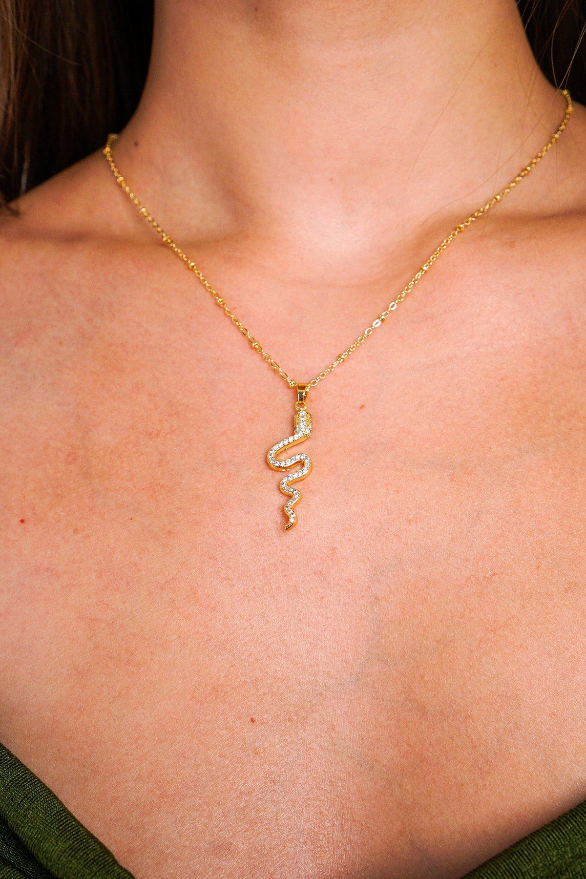 DCD NECKLACES Gold Snake Diamonds Necklace