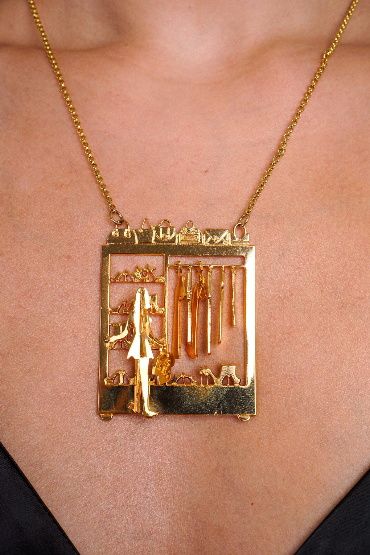 DCD NECKLACES Wardrobe Necklace In Bronze And Brass Gold Plated