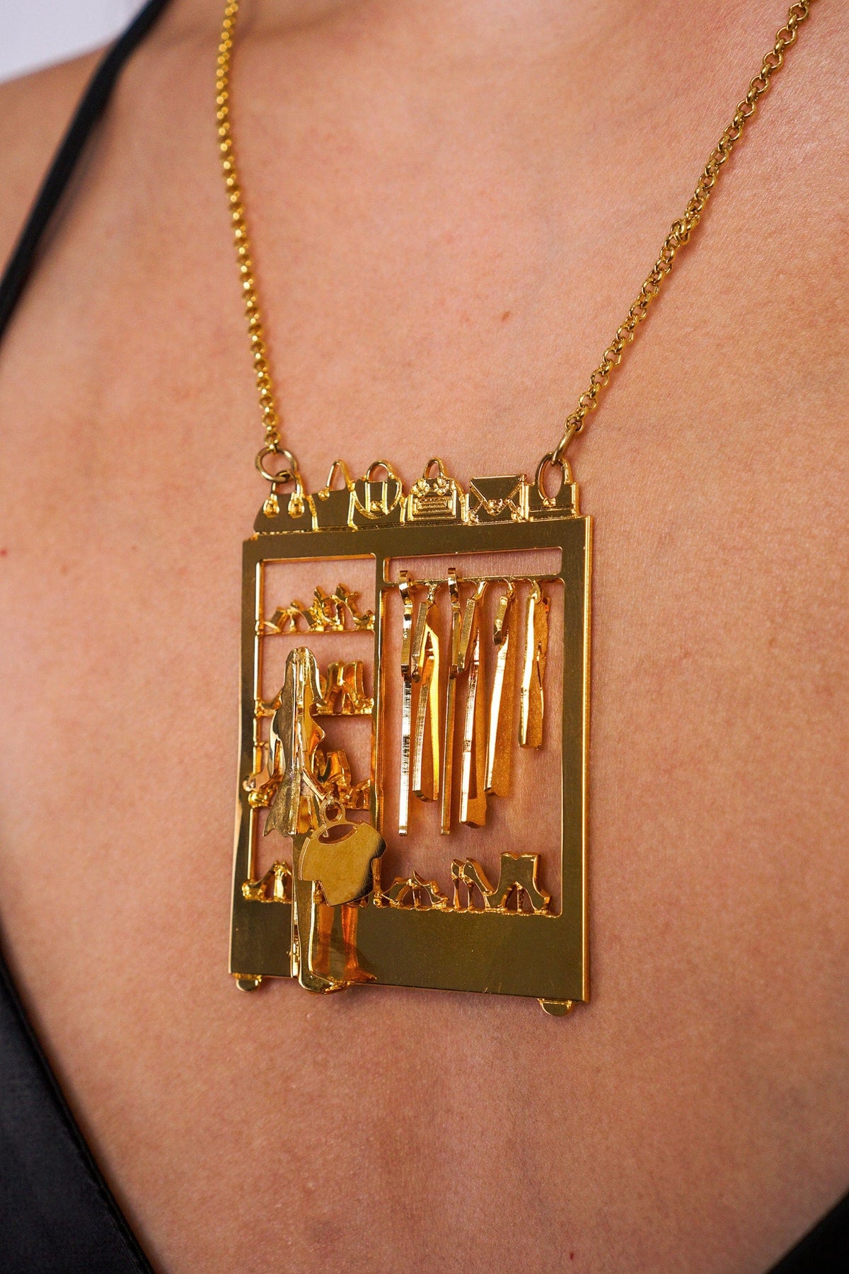 DCD NECKLACES Wardrobe Necklace In Bronze And Brass Gold Plated
