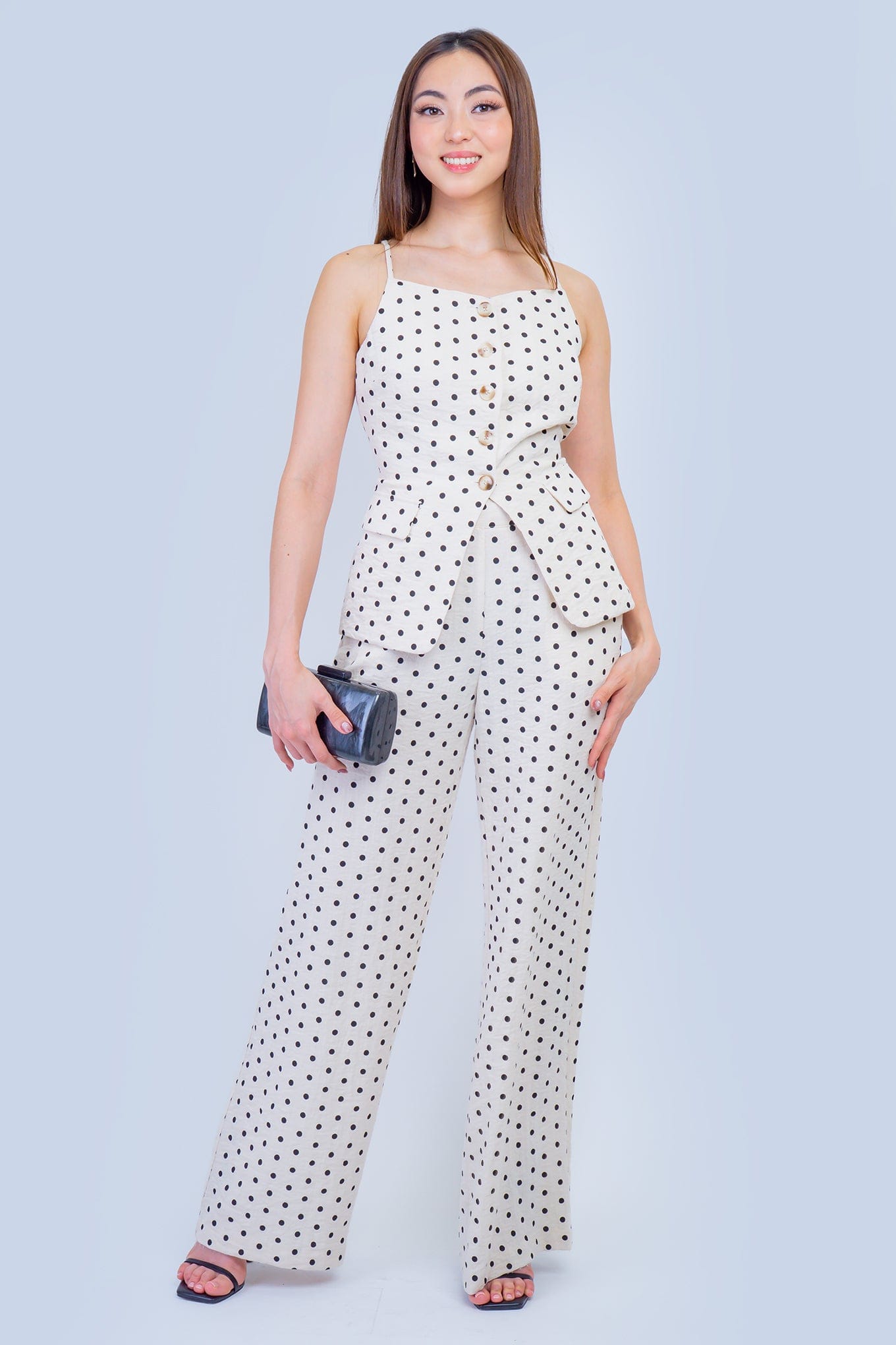 DCD PANTS Natural Black Polka Dot Pant