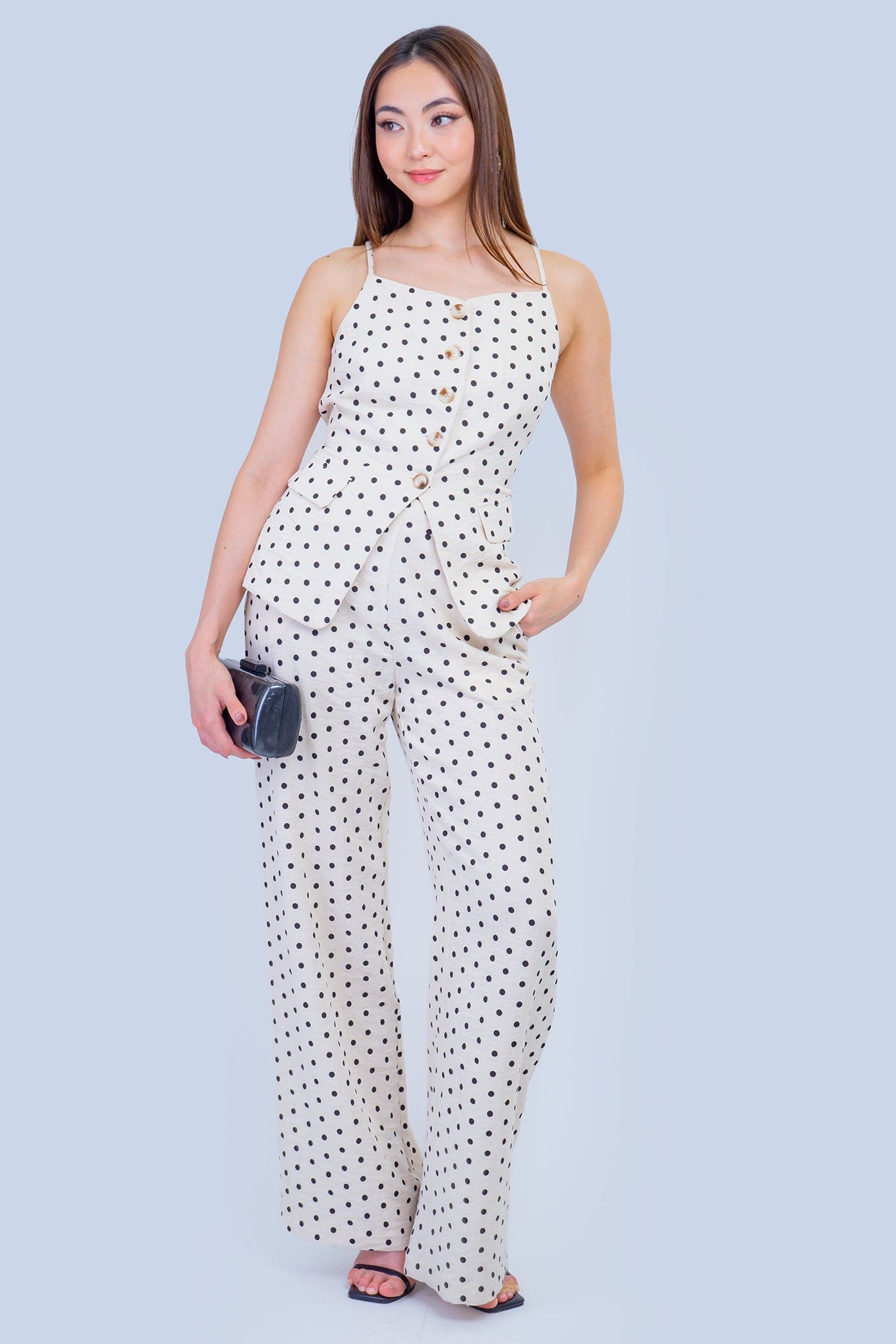DCD PANTS Natural Black Polka Dot Pant
