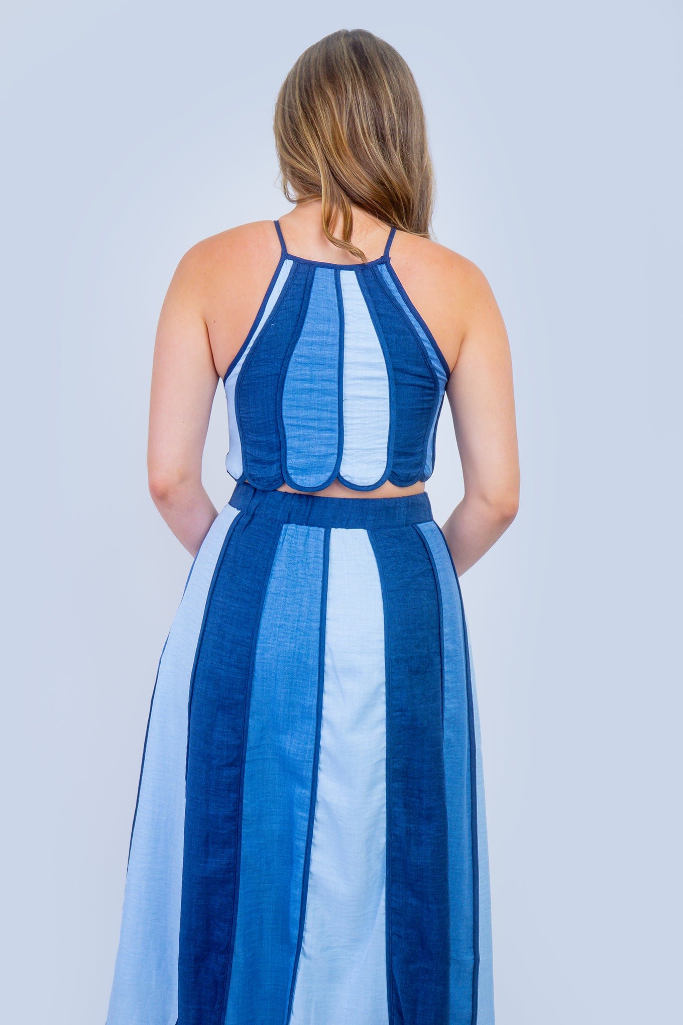 DCD SKIRTS Blue Scallop Block Skirt