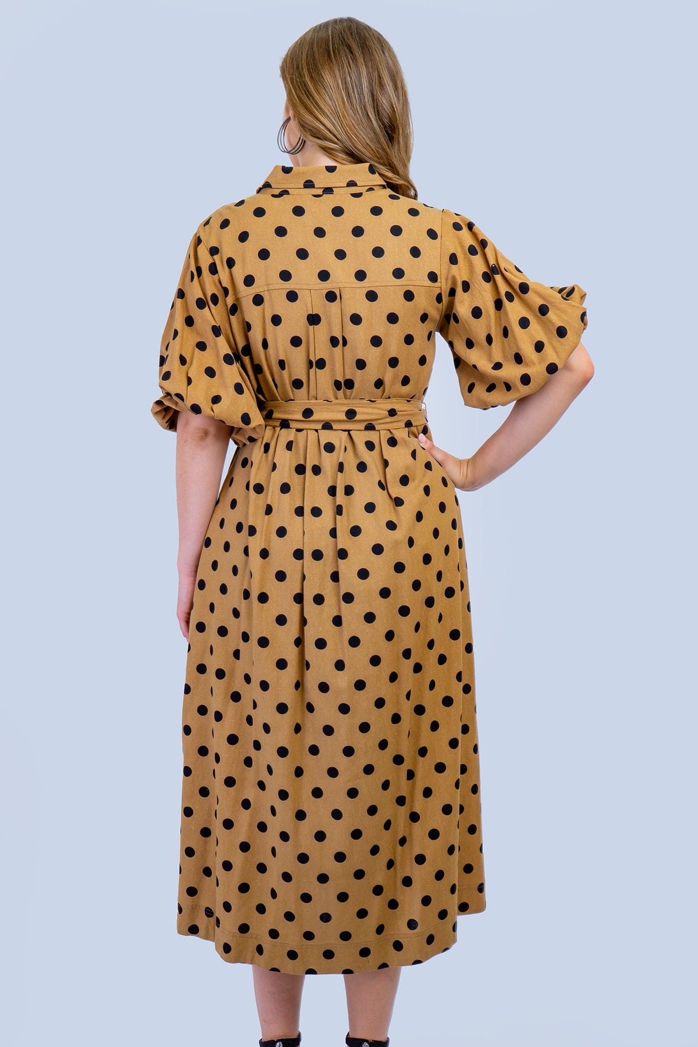 DCD SKIRTS Mocha Black Polka Dot Dress