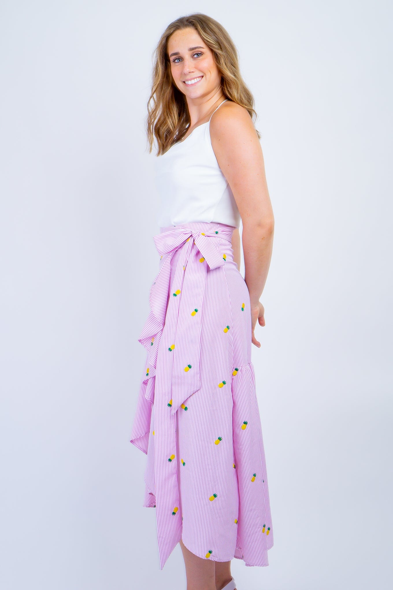 DCD SKIRTS Pink Pineapple Wrap Skirt