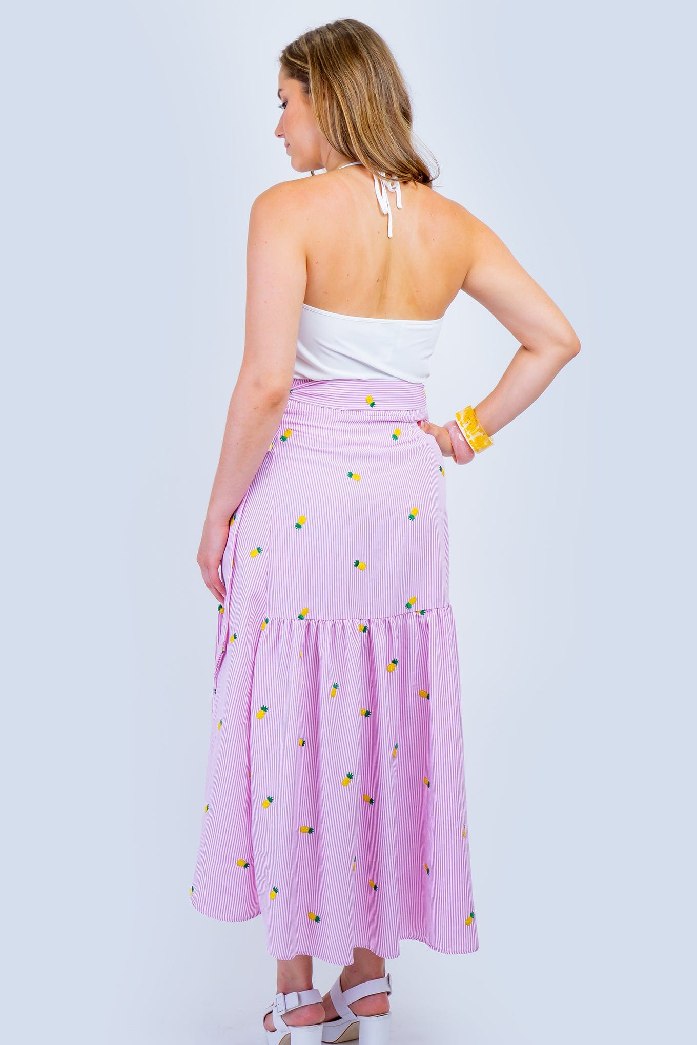 DCD SKIRTS Pink Pineapple Wrap Skirt