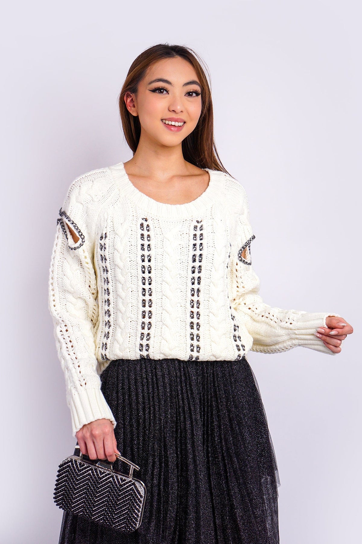 DCD SWEATERS Sweater With Chain Detail