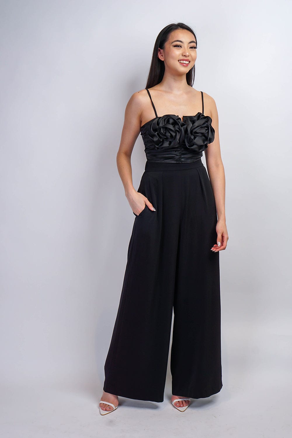 DCD Tops Black Bloom Flower Bra Top
