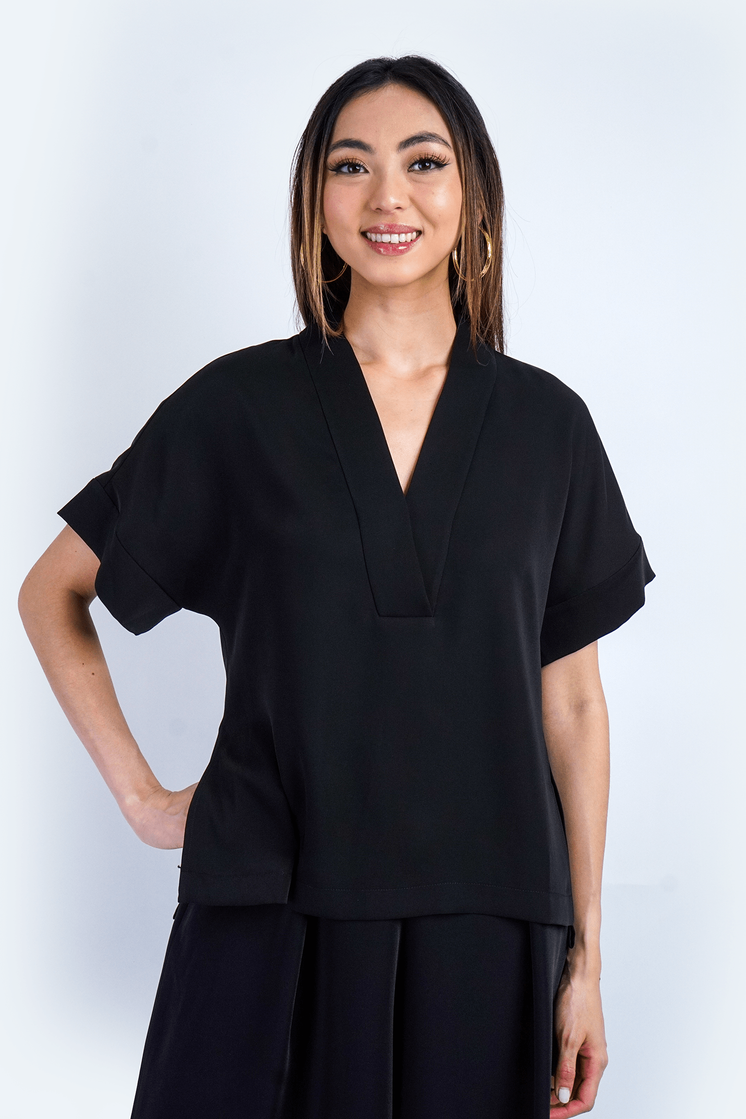 Chloe Dao TOPS Black Kimono Kiko Top