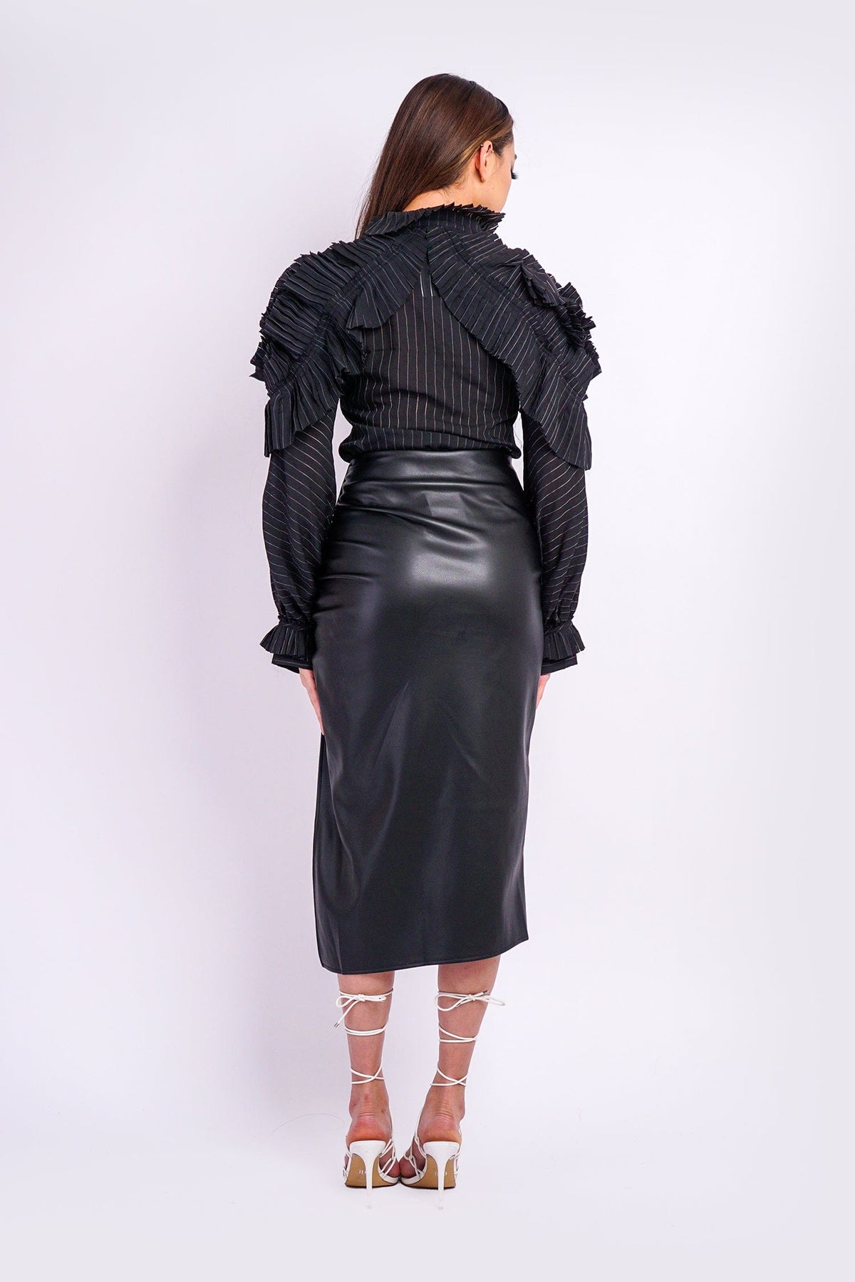 DCD TOPS Ruffle Sleeve Button Up Top