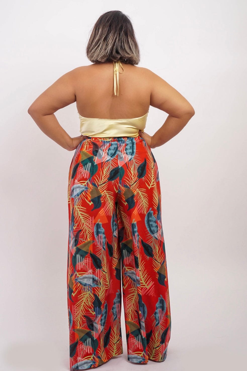 DCD TOPS Yellow Silk Colina Cowl Neck Top