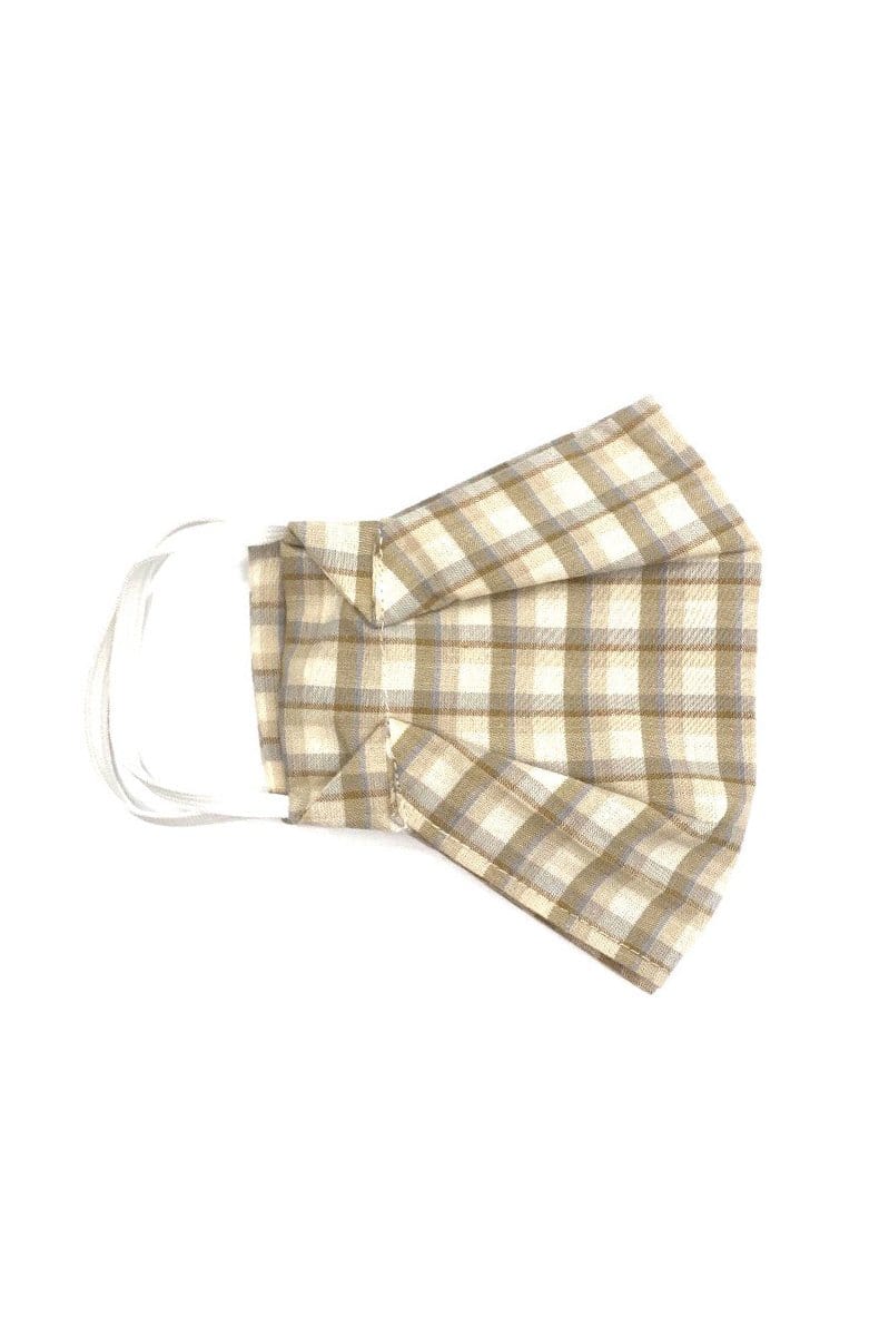 Box Pleated Face Masks Organic Cotton Checker (Box Pleated Mask with Filter Pocket) - Chloe Dao
