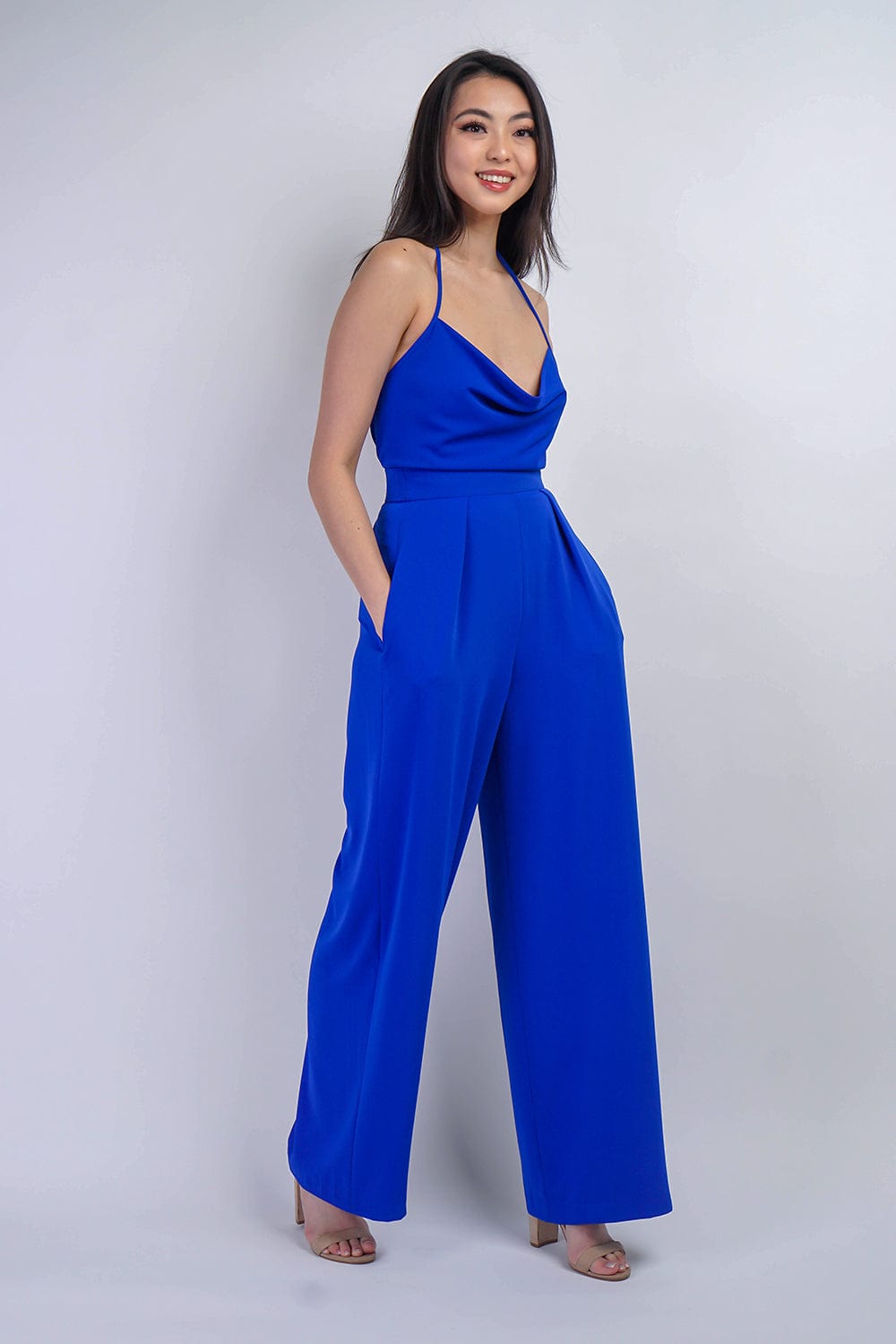 BOTTOMS Blue Pleated High Waist Relaxing Leslie Pants - Chloe Dao