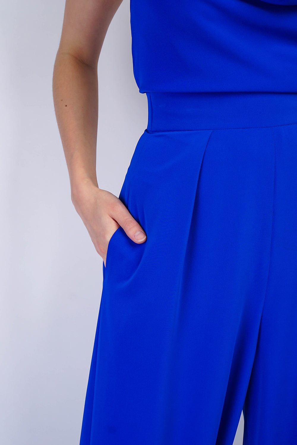 BOTTOMS Blue Pleated High Waist Relaxing Leslie Pants - Chloe Dao