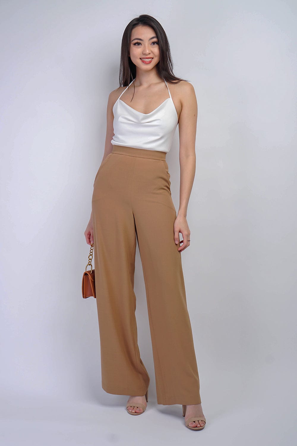 BOTTOMS Dark Tan Straight Leg Cheryl Pants - Chloe Dao