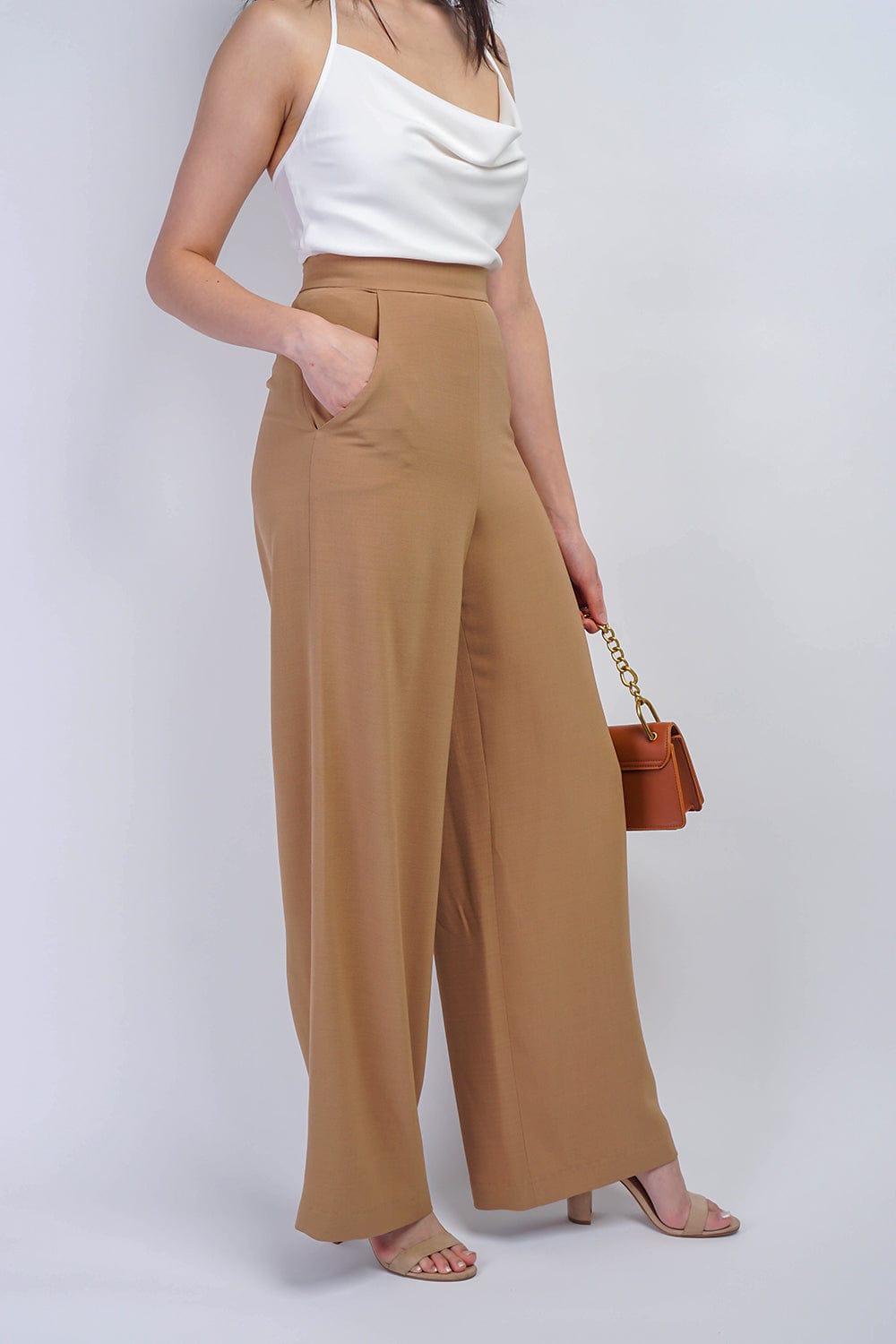 BOTTOMS Dark Tan Straight Leg Cheryl Pants - Chloe Dao