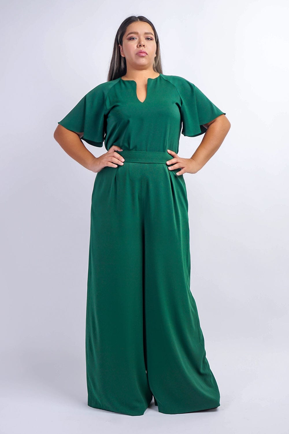 BOTTOMS Green Pleated High Waist Relaxing Leslie Pants - Chloe Dao