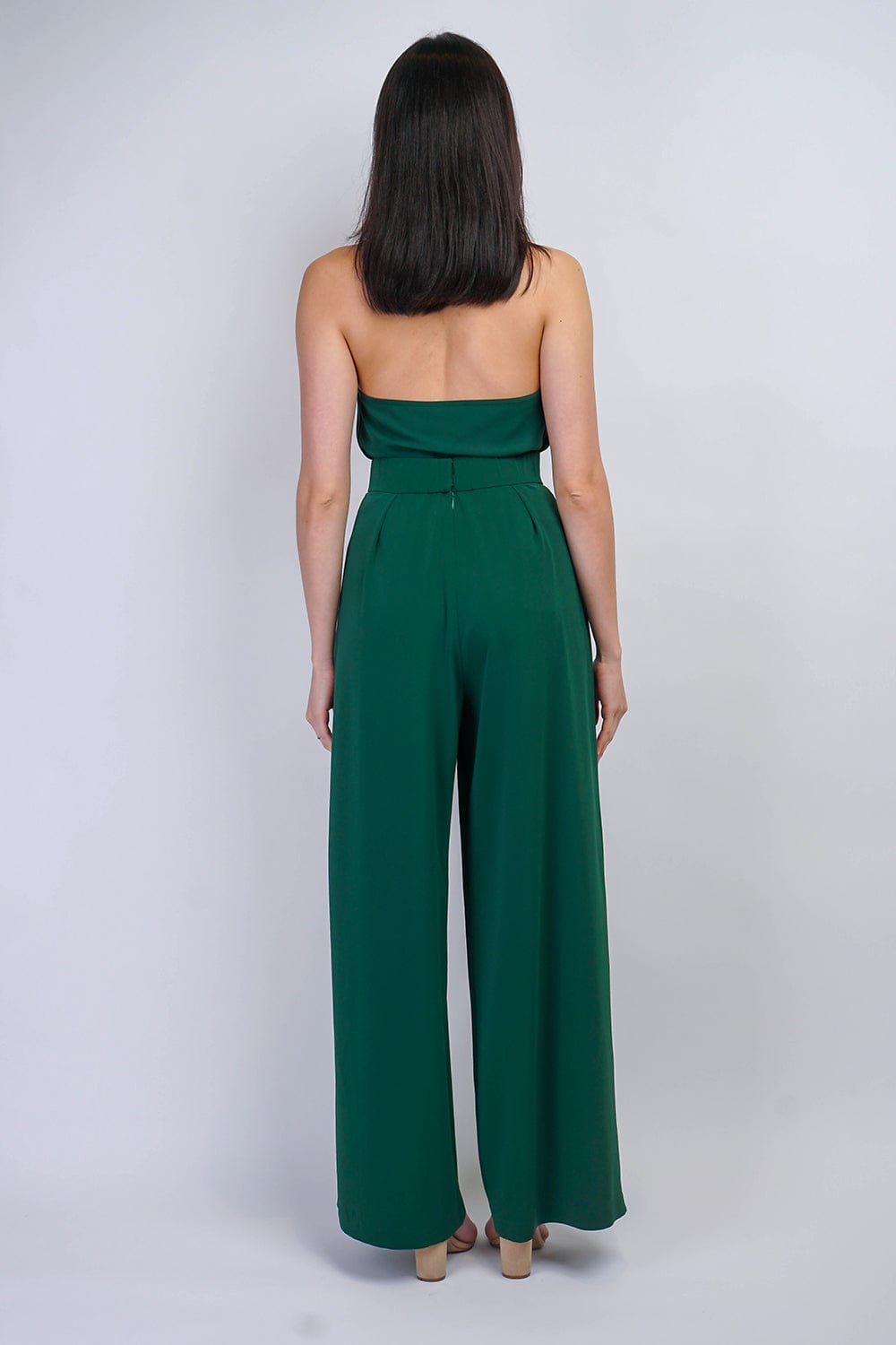 BOTTOMS Green Pleated High Waist Relaxing Leslie Pants - Chloe Dao