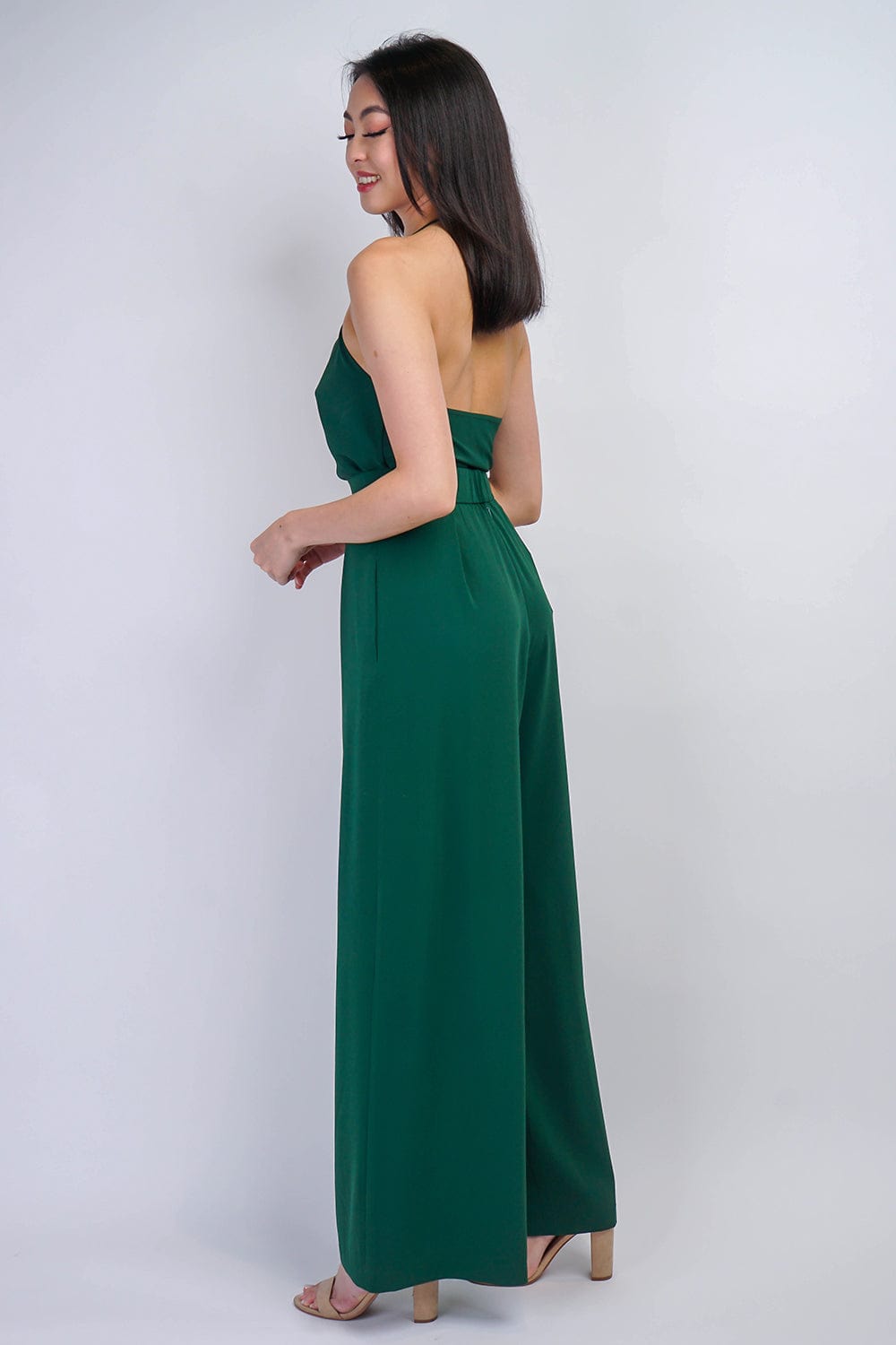 BOTTOMS Green Pleated High Waist Relaxing Leslie Pants - Chloe Dao