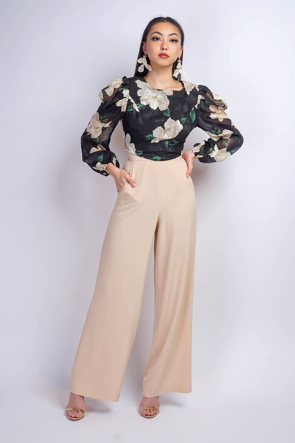 BOTTOMS Tan Straight Leg Cheryl Pants - Chloe Dao