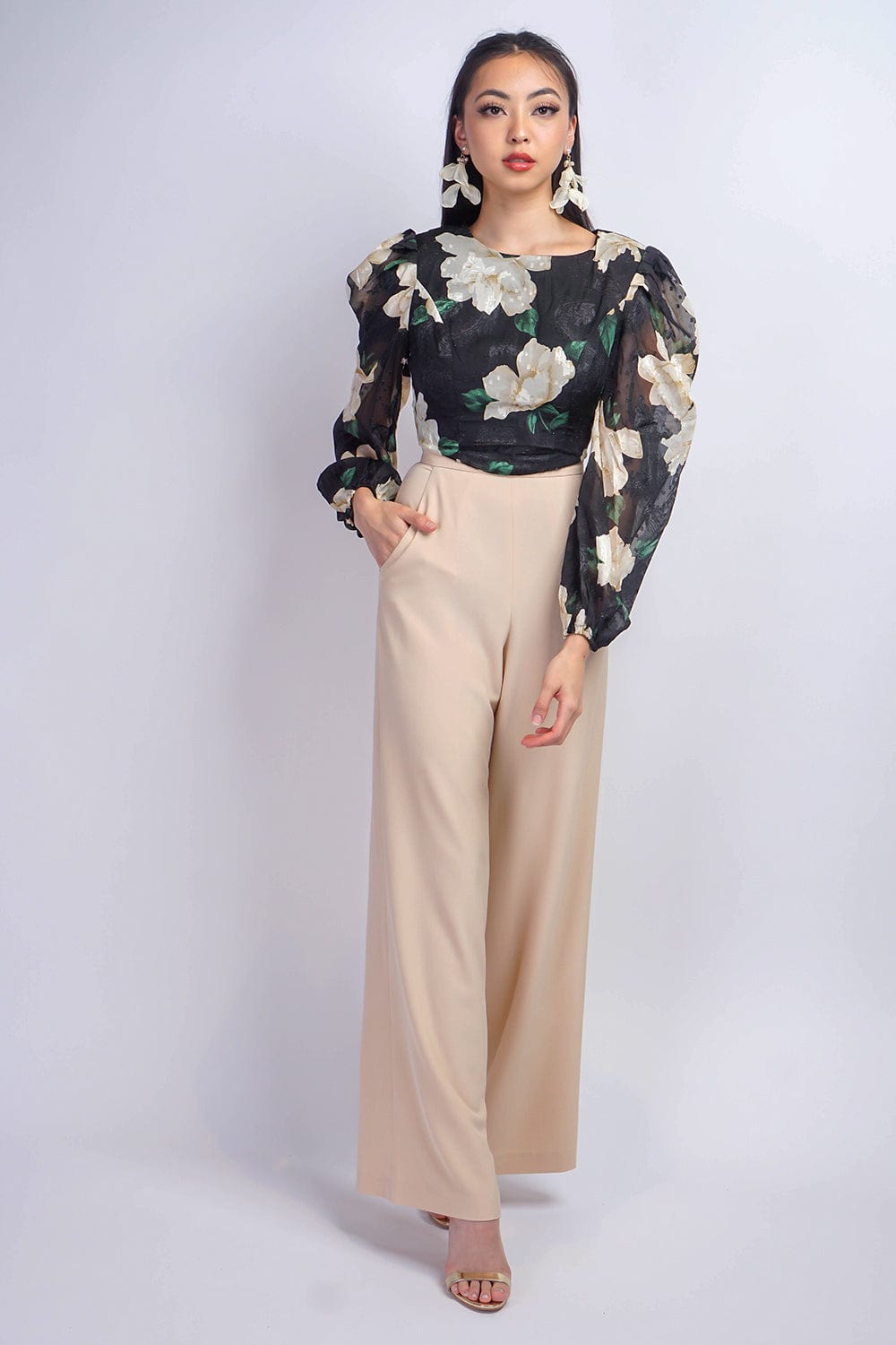 BOTTOMS Tan Straight Leg Cheryl Pants - Chloe Dao
