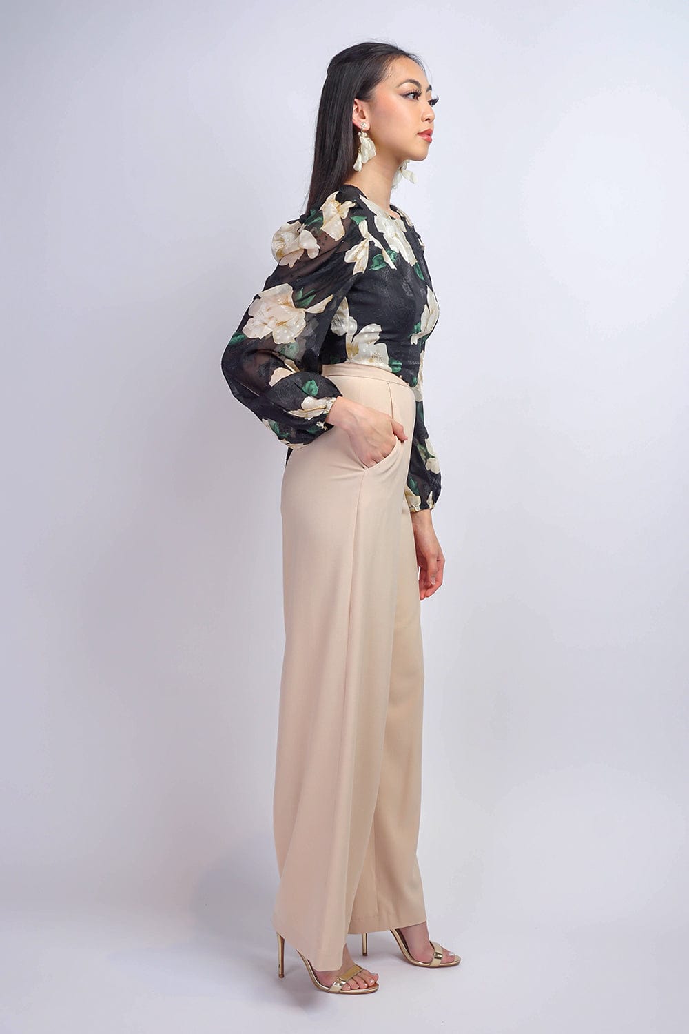 BOTTOMS Tan Straight Leg Cheryl Pants - Chloe Dao