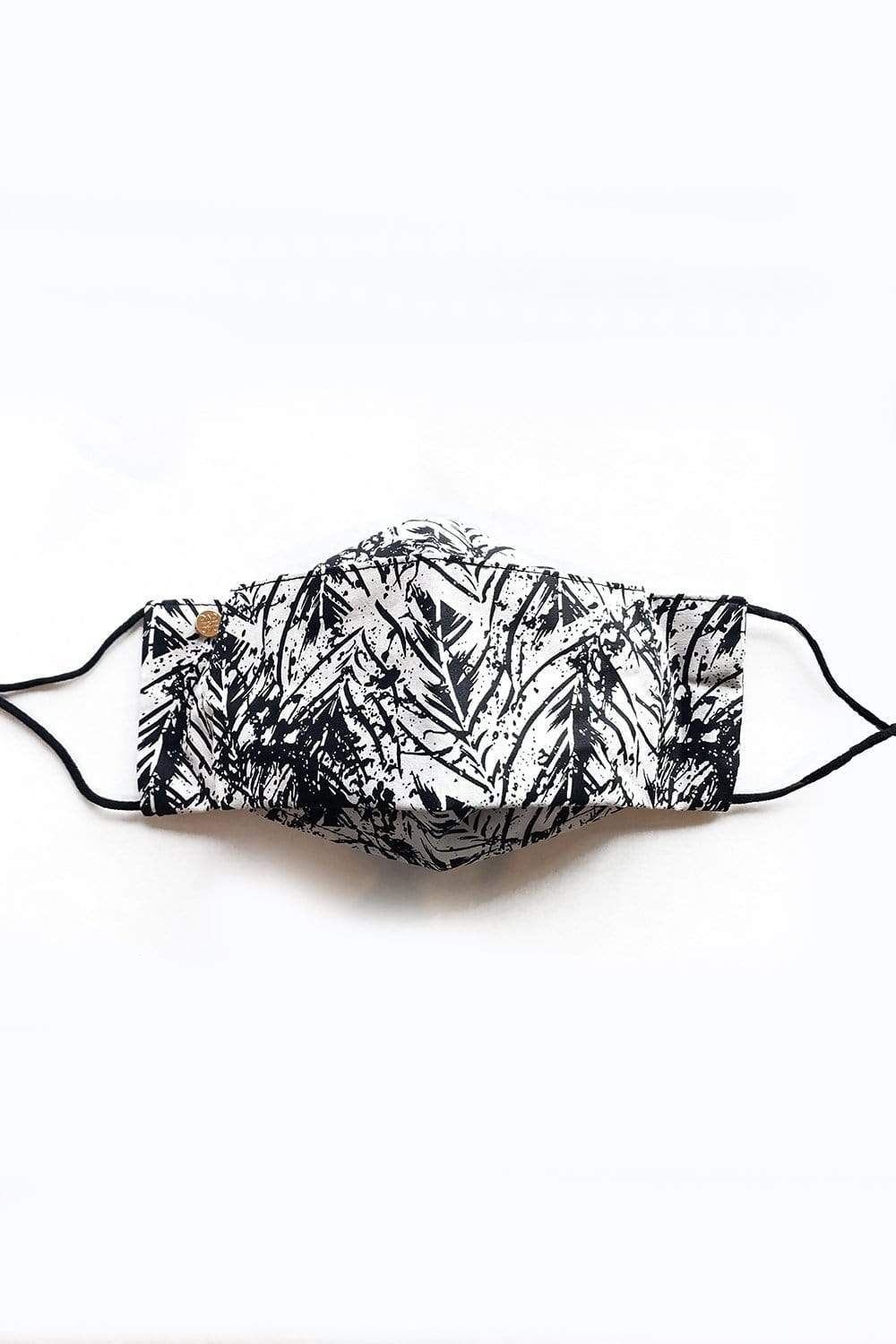 Box Pleated Face Masks Black &amp; White Textured (Box Pleated Mask with Filter Pocket) - Chloe Dao