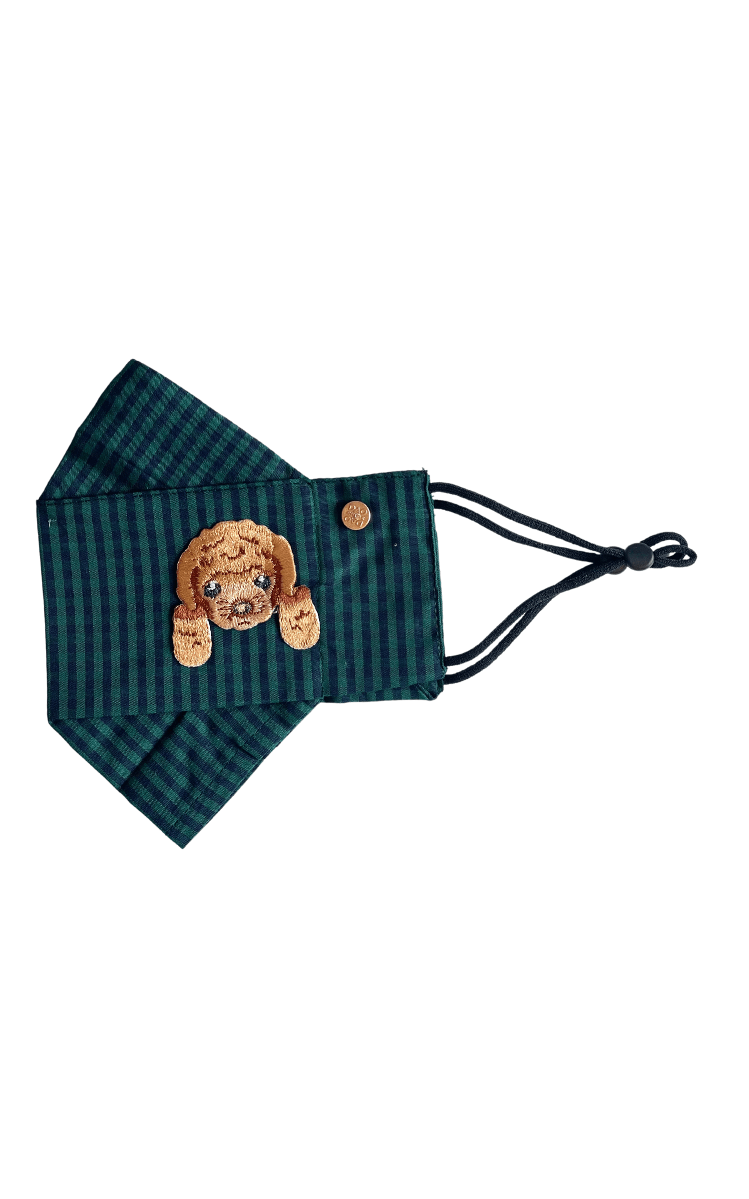 Box Pleated Face Masks Poodle Green Gingham Box Pleat Mask ( w Filter Pocket) - Chloe Dao