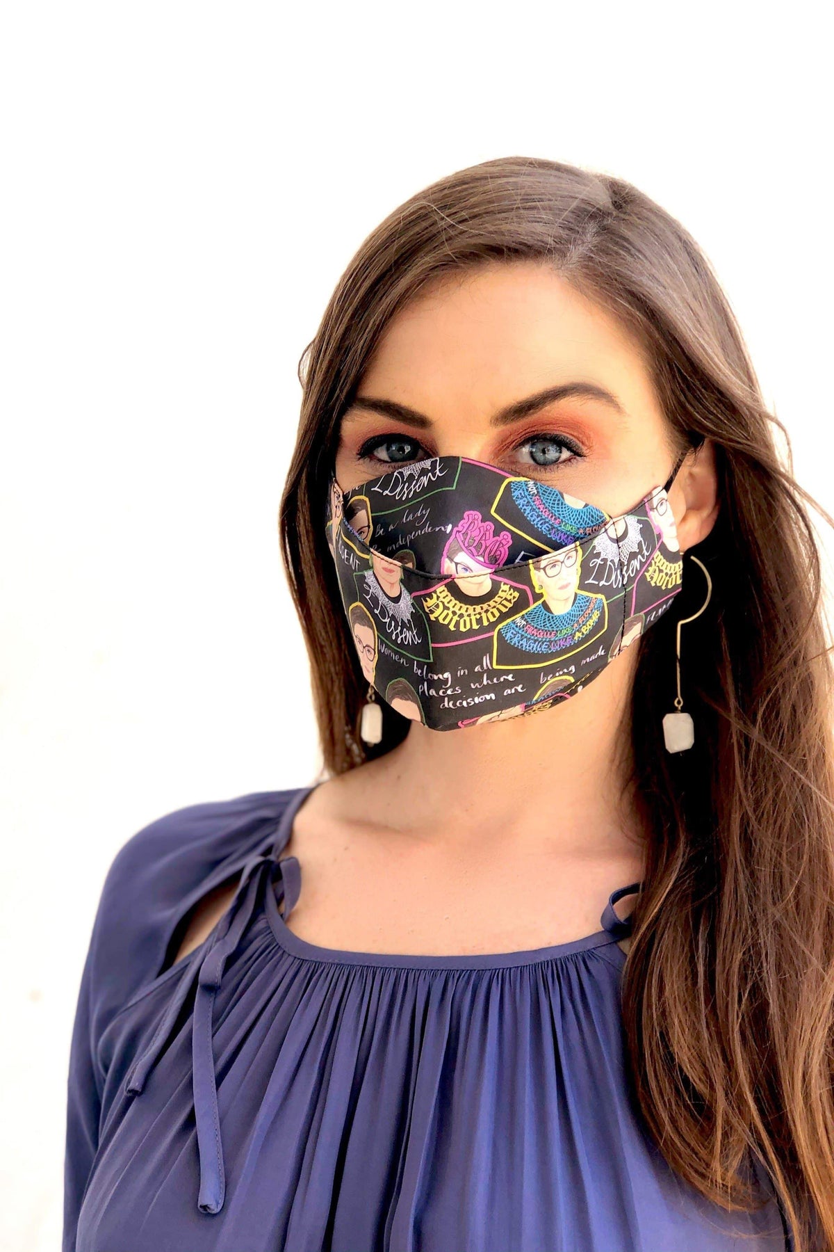 Box Pleated Face Masks RBG Print Mask (Box Pleated with Filter Pocket) - Chloe Dao