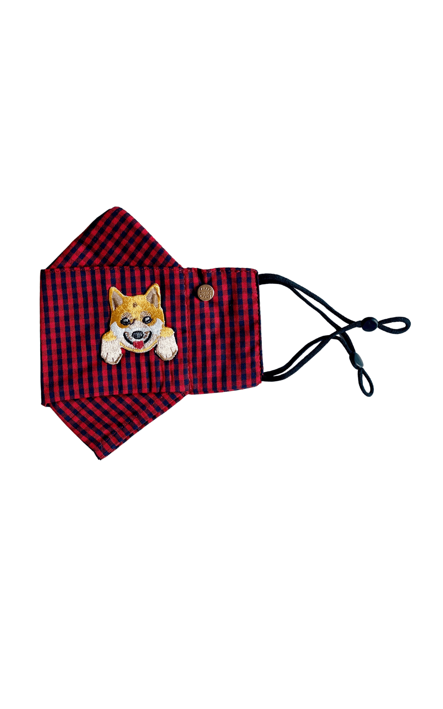 Box Pleated Face Masks Shiba Red Gingham Box Pleat Mask ( w Filter Pocket) - Chloe Dao