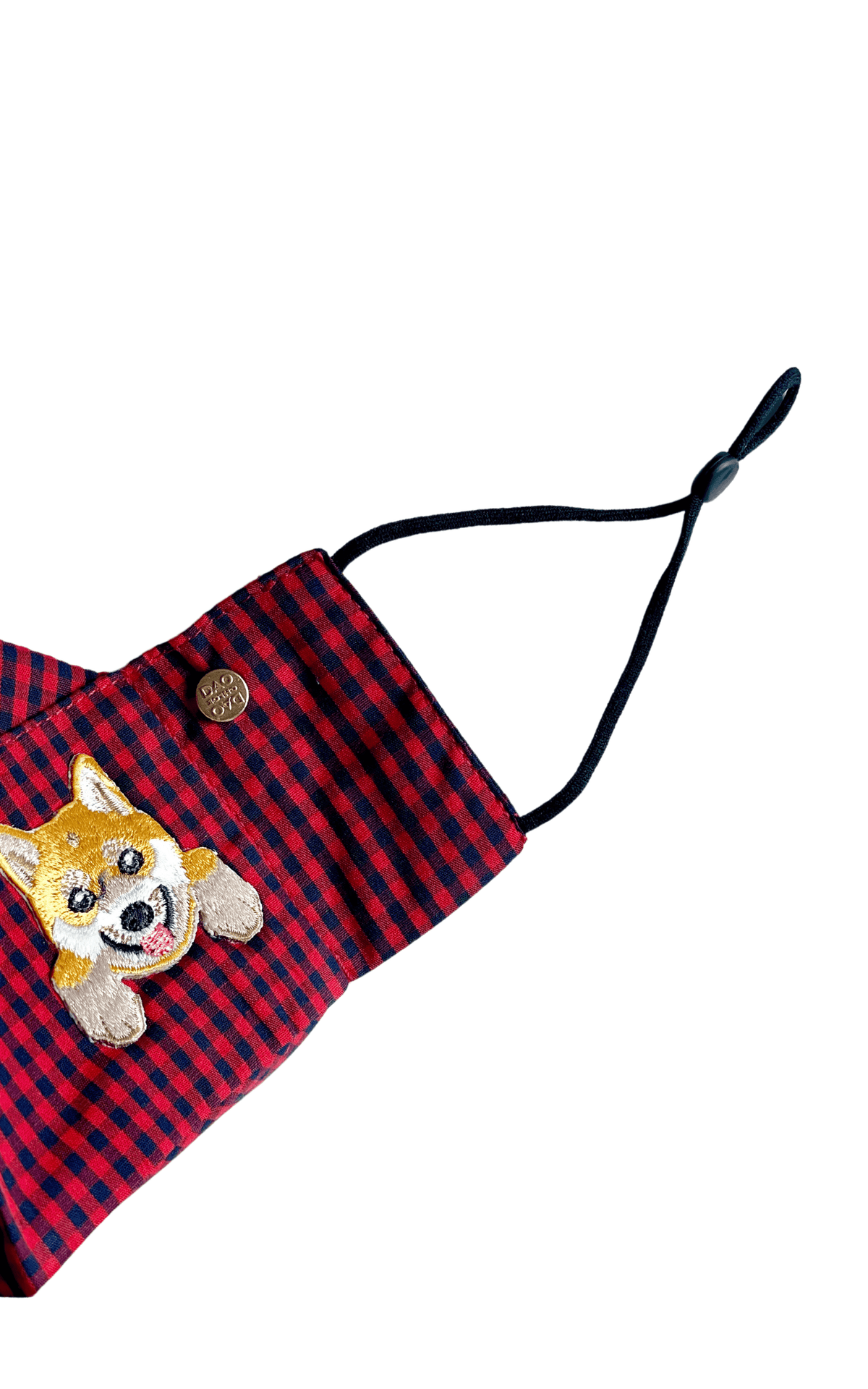 Box Pleated Face Masks Shiba Red Gingham Box Pleat Mask ( w Filter Pocket) - Chloe Dao