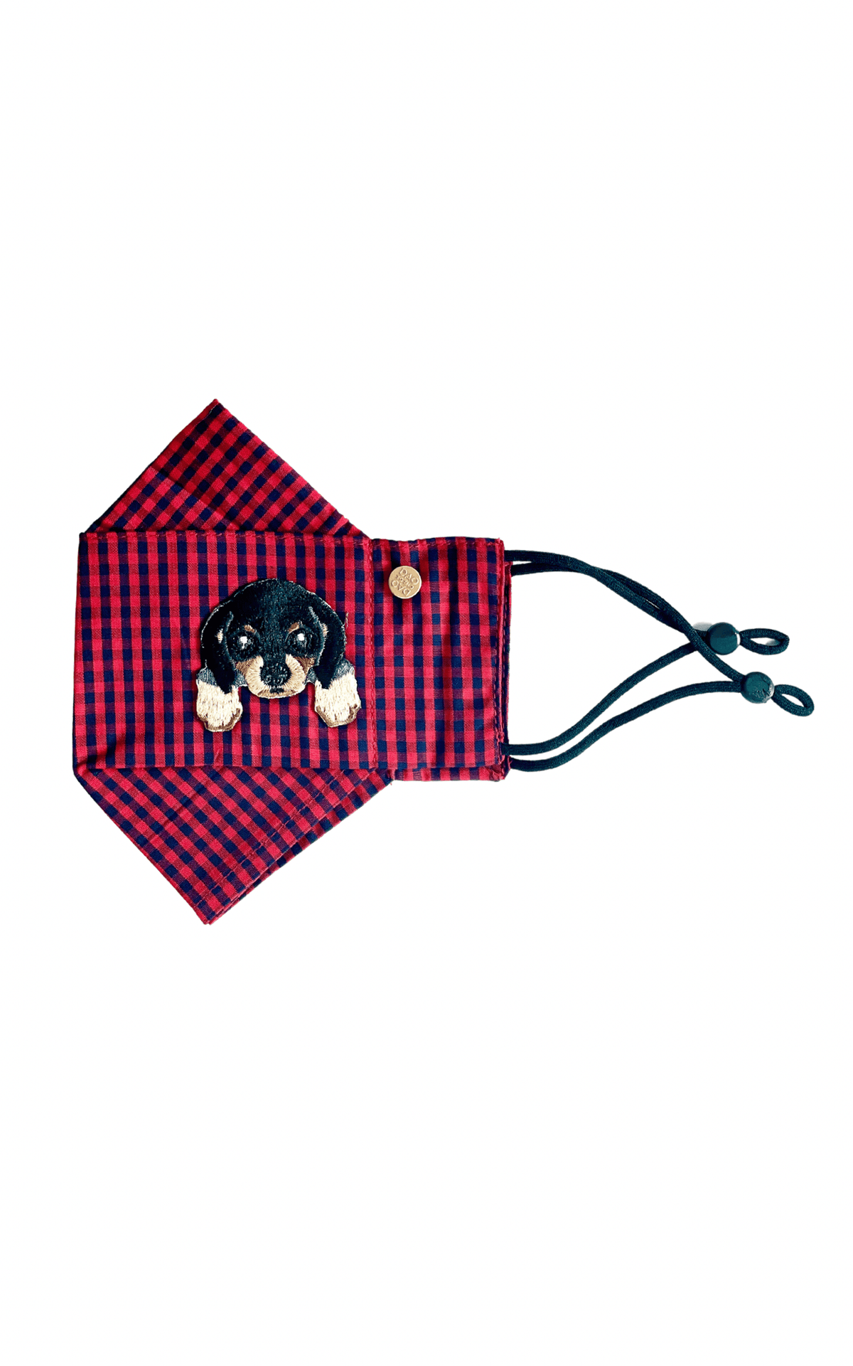 Box Pleated Face Masks Wiener Red Gingham Box Pleat Mask ( w Filter Pocket) - Chloe Dao