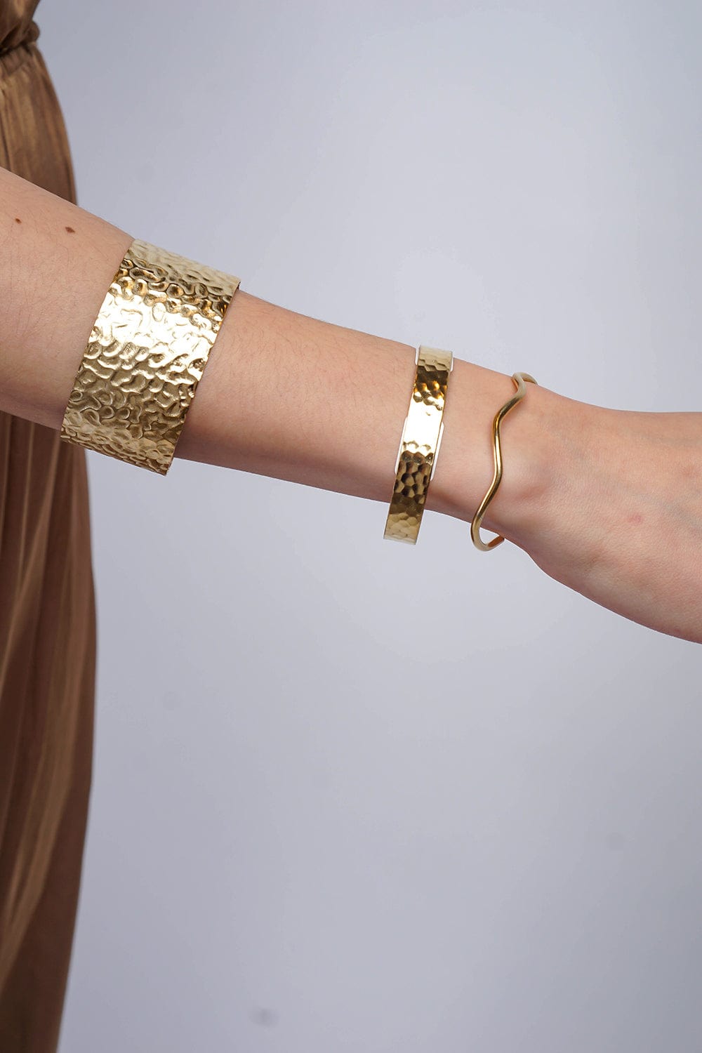 BRACELETS Hammered Gold Cuff Bracelet - Chloe Dao