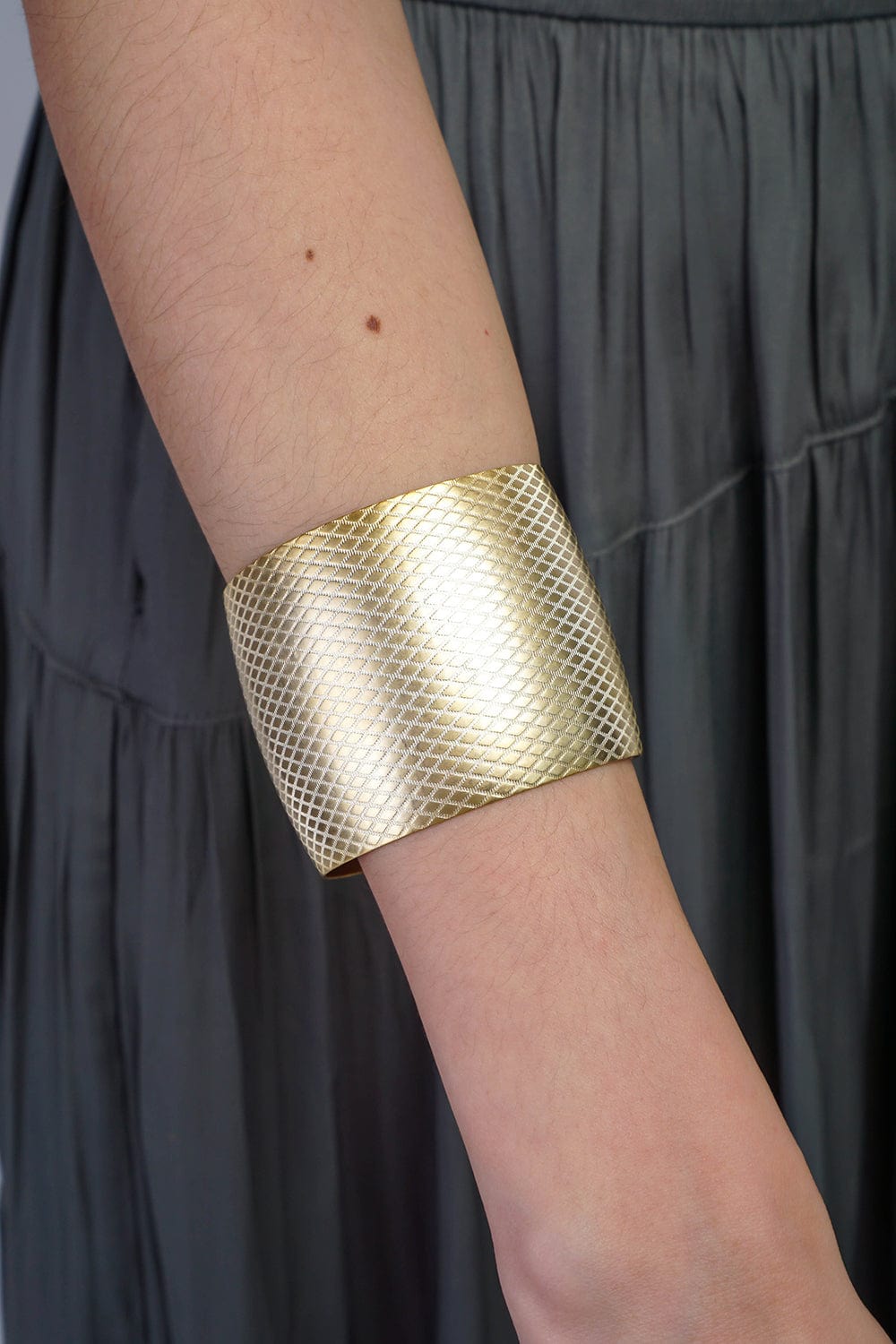 BRACELETS Textured Wide Gold Cuff Bracelet - Chloe Dao