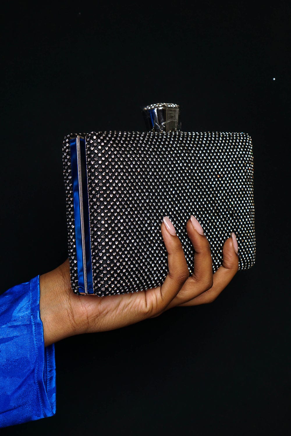 CLUTCHES Black Crown Rhinestone Clutch - Chloe Dao