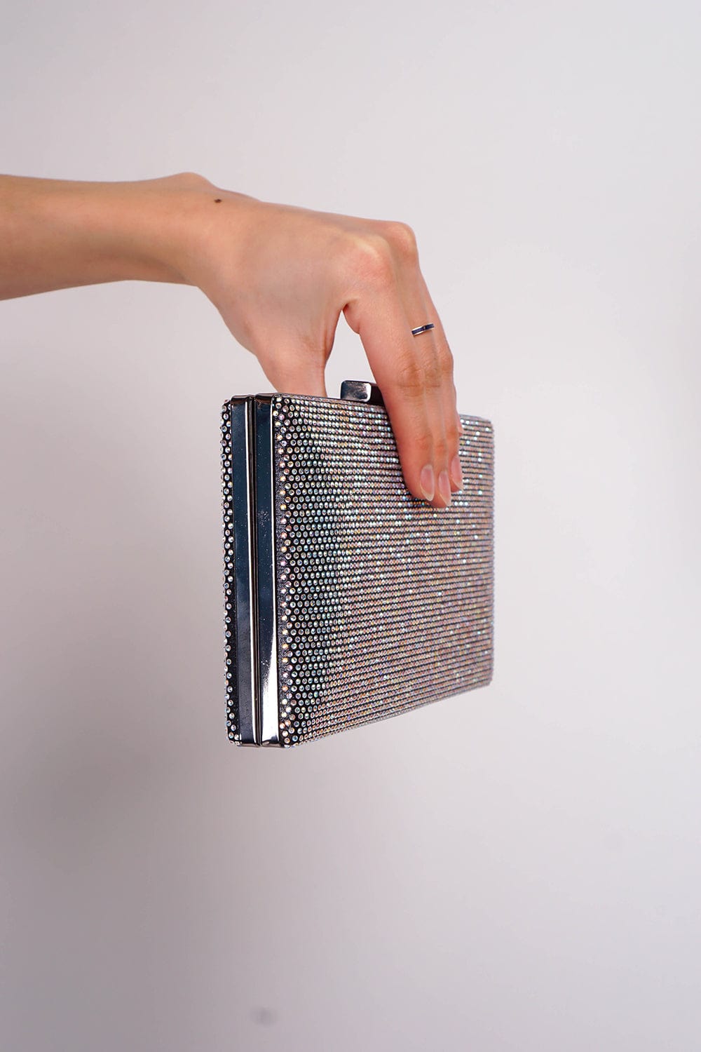 DCD CLUTCHES Blue Rhinestone Clutch