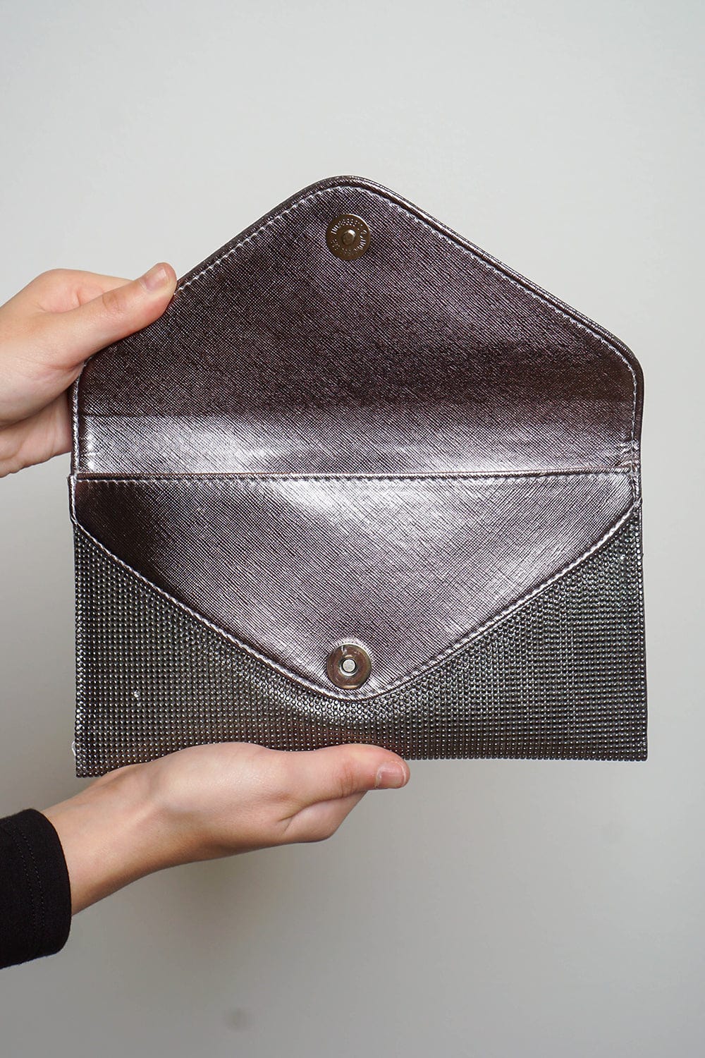CLUTCHES Chrome Rhinestone Envelope Clutch - Chloe Dao