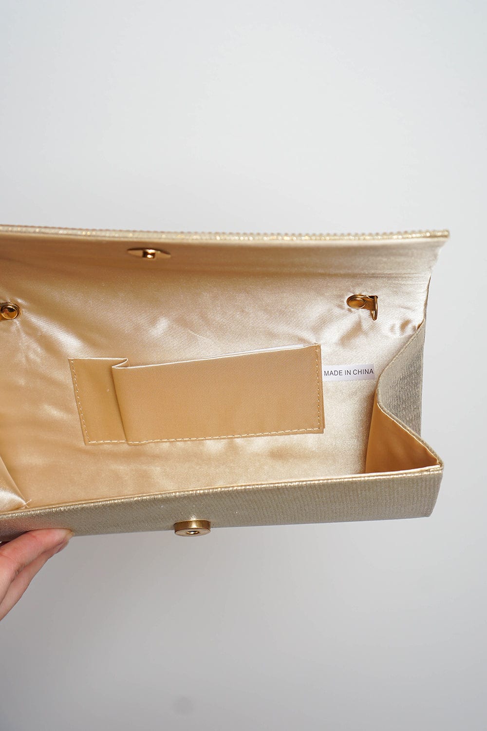 CLUTCHES Gold Front Rhinestone Clutch - Chloe Dao
