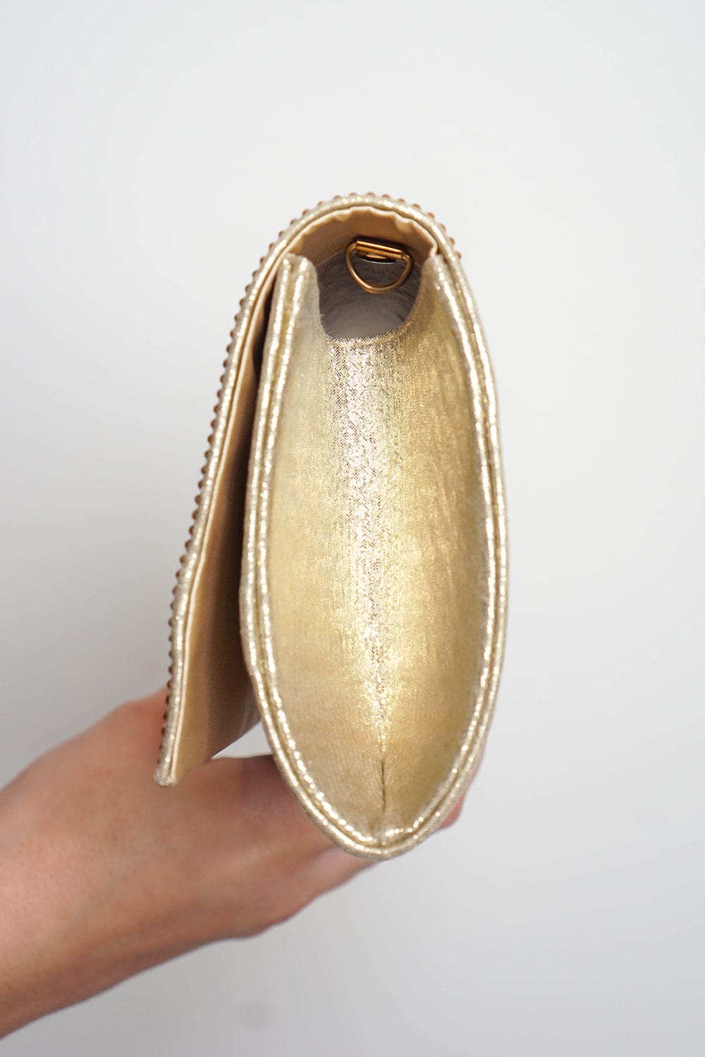 CLUTCHES Gold Front Rhinestone Clutch - Chloe Dao