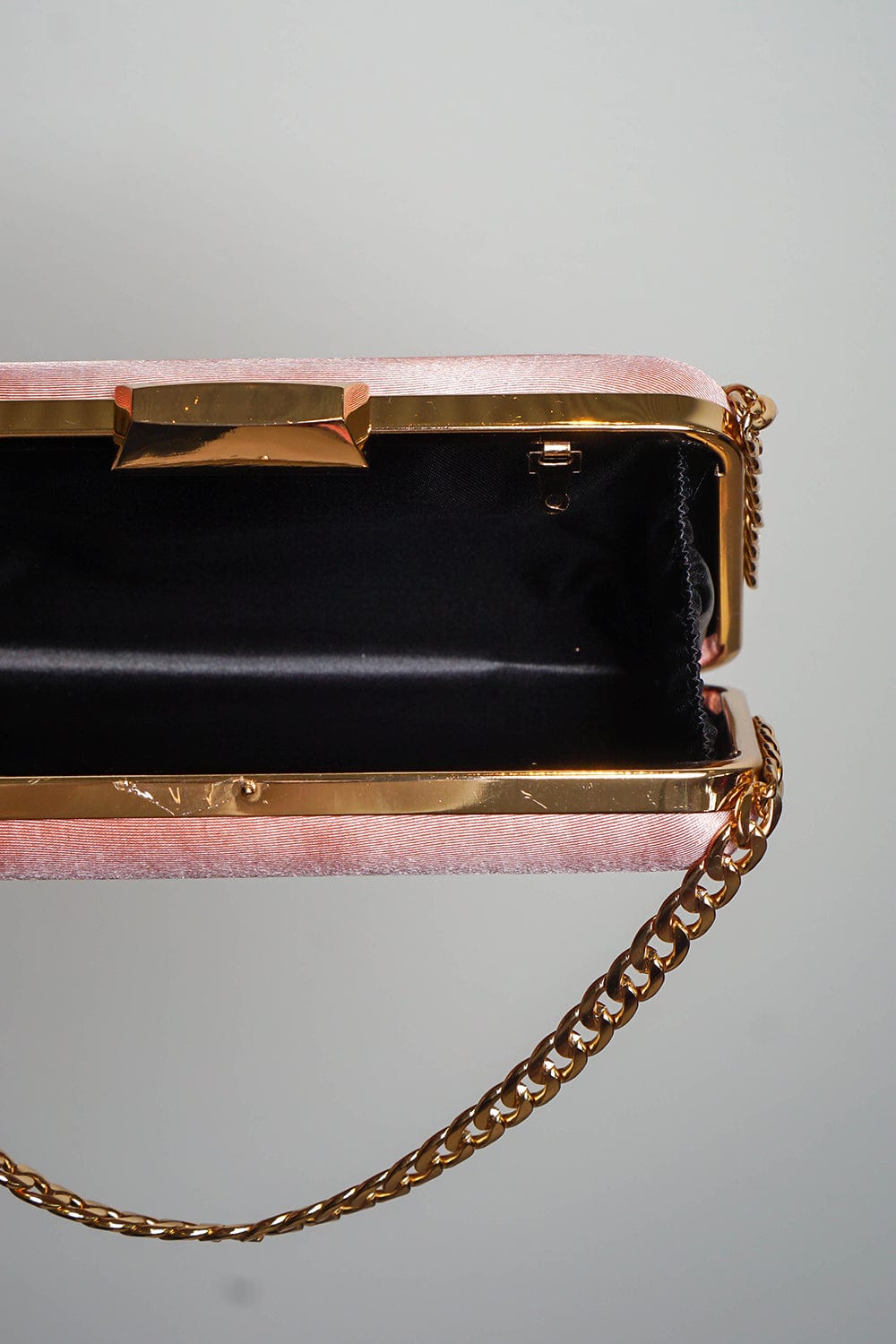 CLUTCHES Pink Satin Double Chain Clutch - Chloe Dao