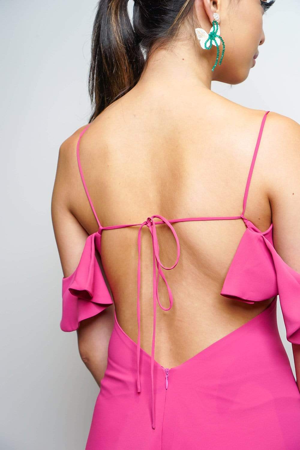 DRESSES Mauve Ruffle Shoulder Kellen Dress - Chloe Dao
