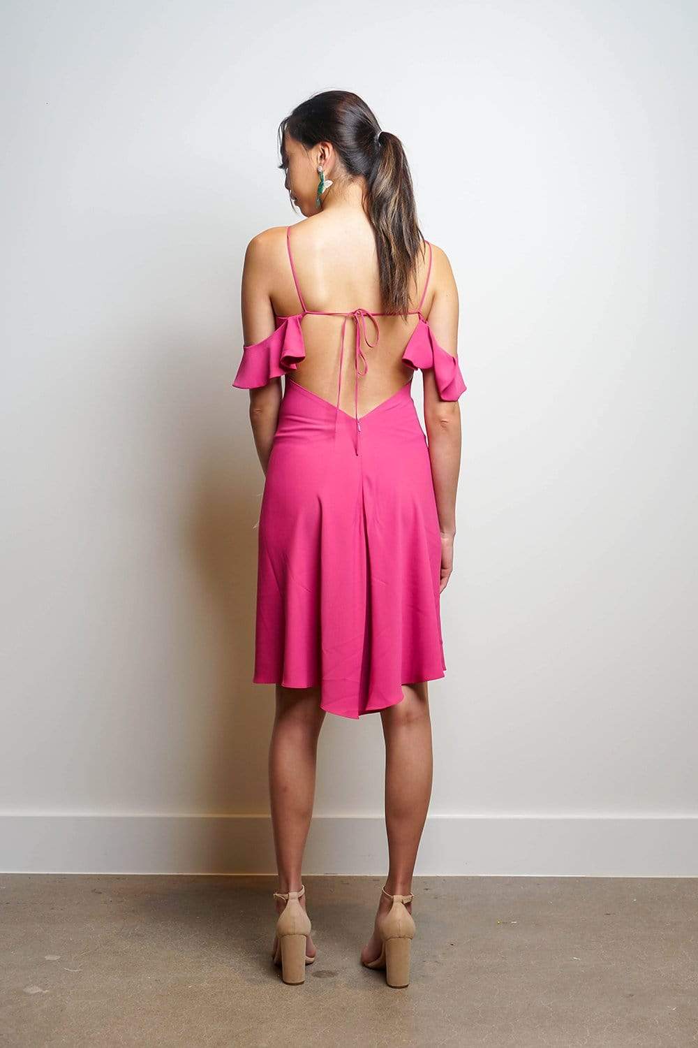 DRESSES Mauve Ruffle Shoulder Kellen Dress - Chloe Dao