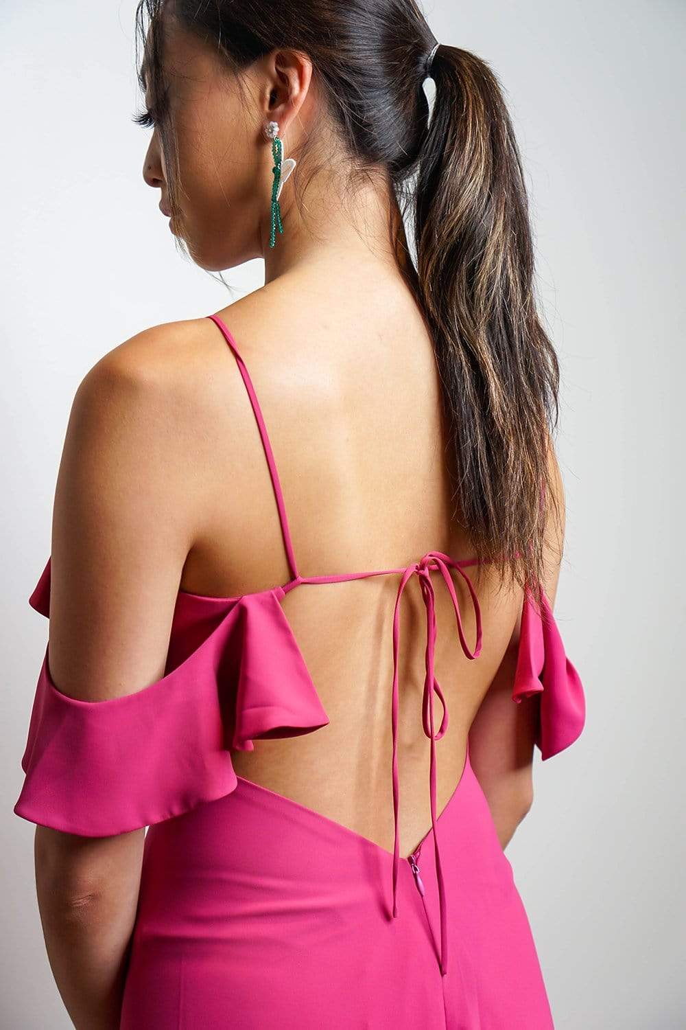 DRESSES Mauve Ruffle Shoulder Kellen Dress - Chloe Dao